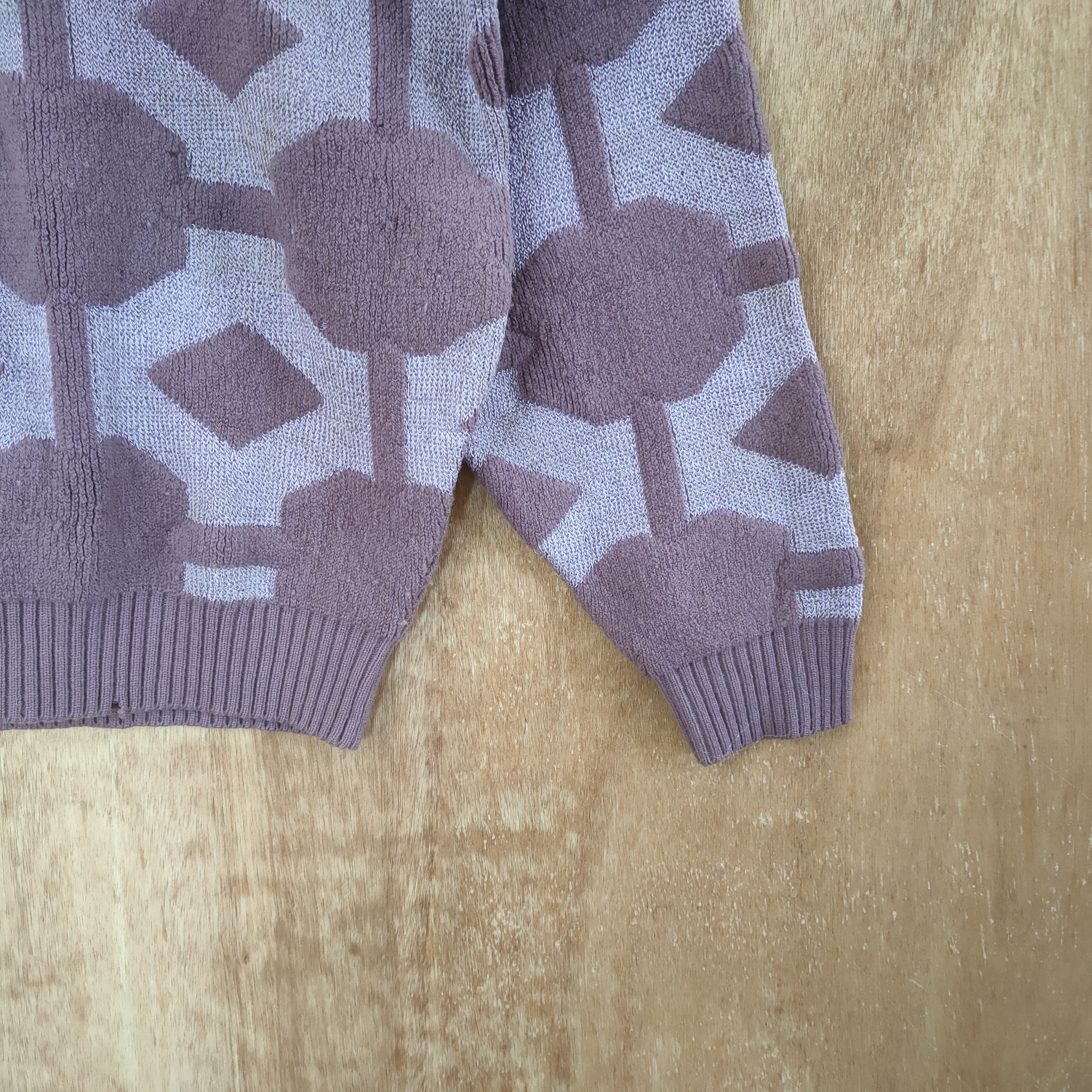 Paco Rabanne × Vintage VINTAGE PACO RABBANE FADED PURPLE DISTRESSED KNITWEAR Size L / US 10 / IT 46 - 4 Thumbnail