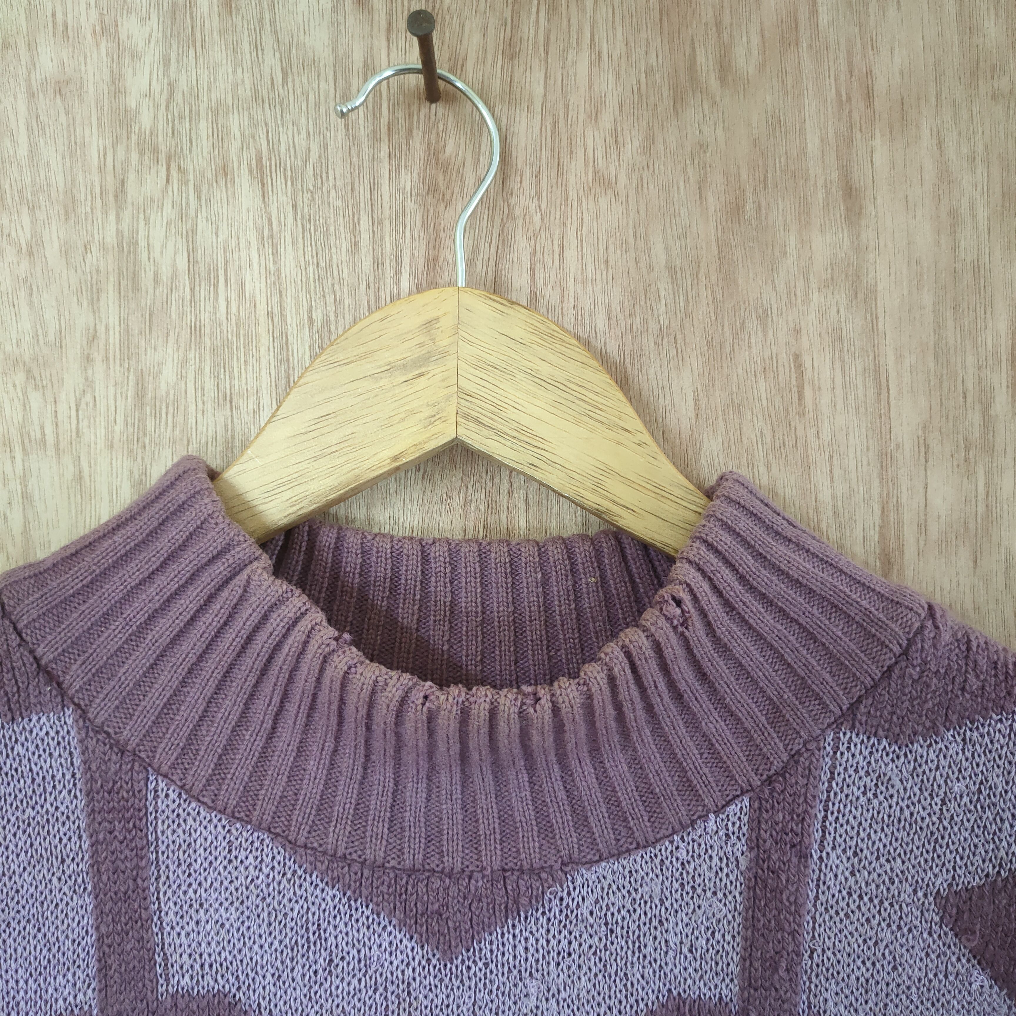 Paco Rabanne × Vintage VINTAGE PACO RABBANE FADED PURPLE DISTRESSED KNITWEAR Size L / US 10 / IT 46 - 2 Thumbnail