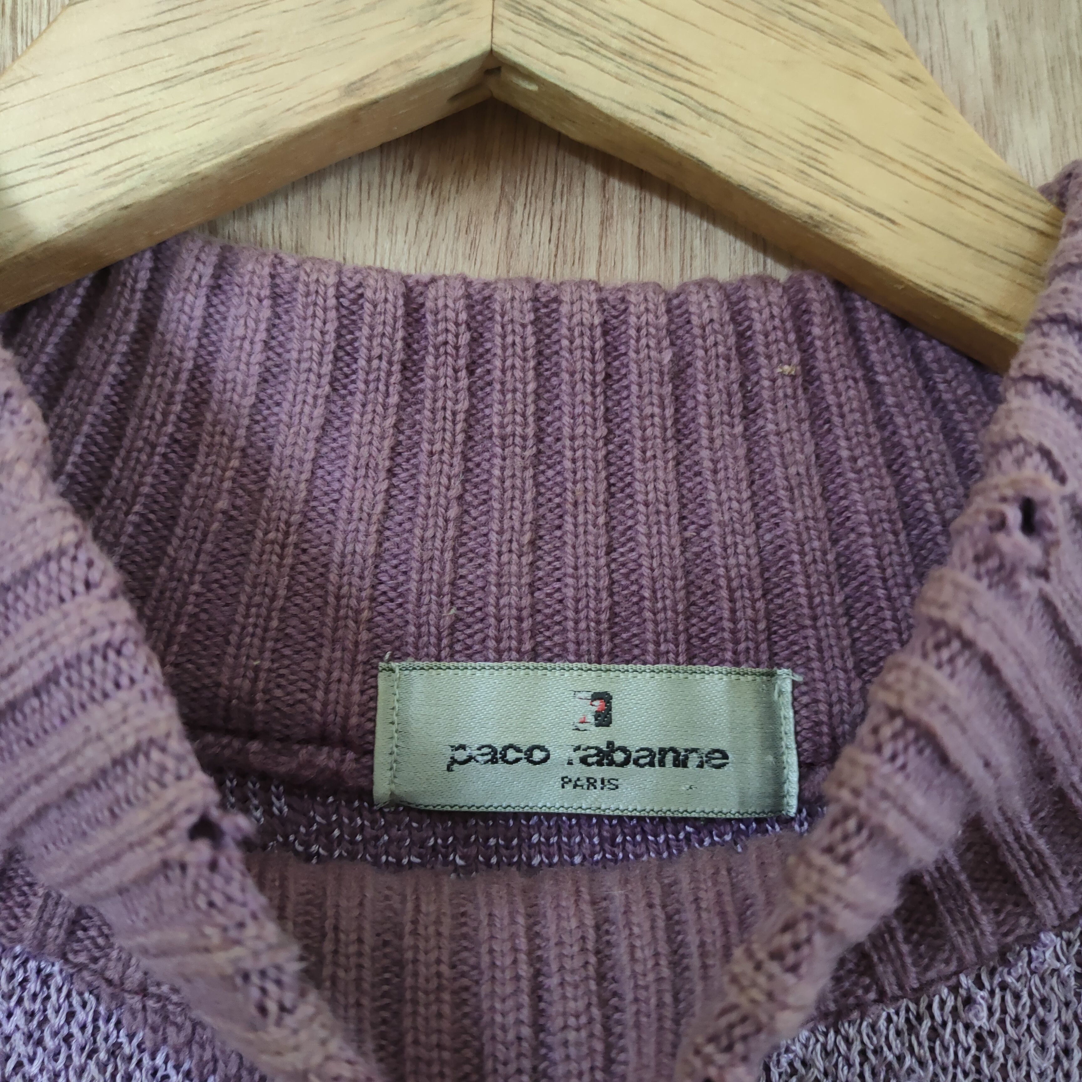 Paco Rabanne × Vintage VINTAGE PACO RABBANE FADED PURPLE DISTRESSED KNITWEAR Size L / US 10 / IT 46 - 7 Thumbnail