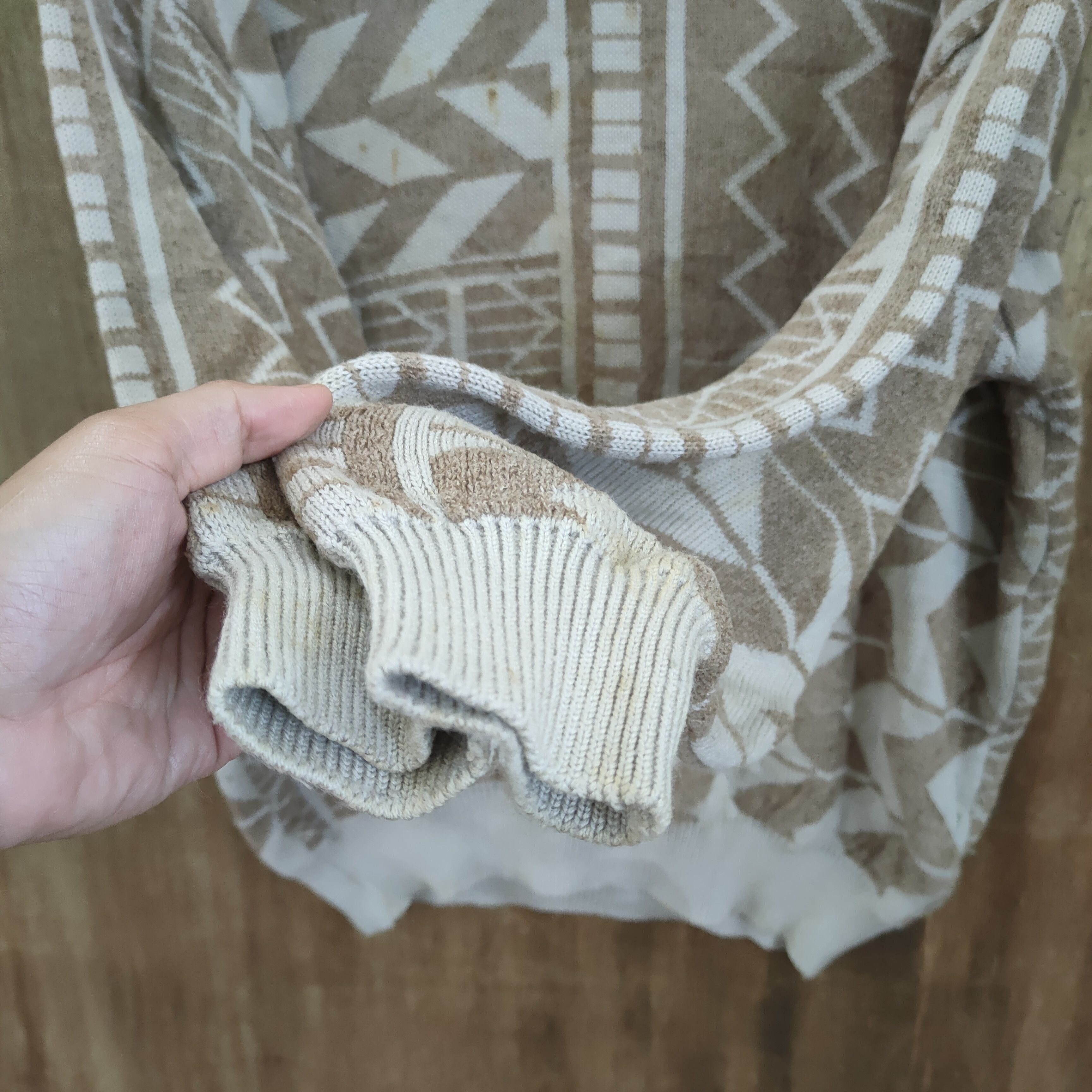 Aran Isles Knitwear VINTAGE SOLE D' ORO BROWN FADED KNITWEAR Size US L / EU 52-54 / 3 - 4 Thumbnail