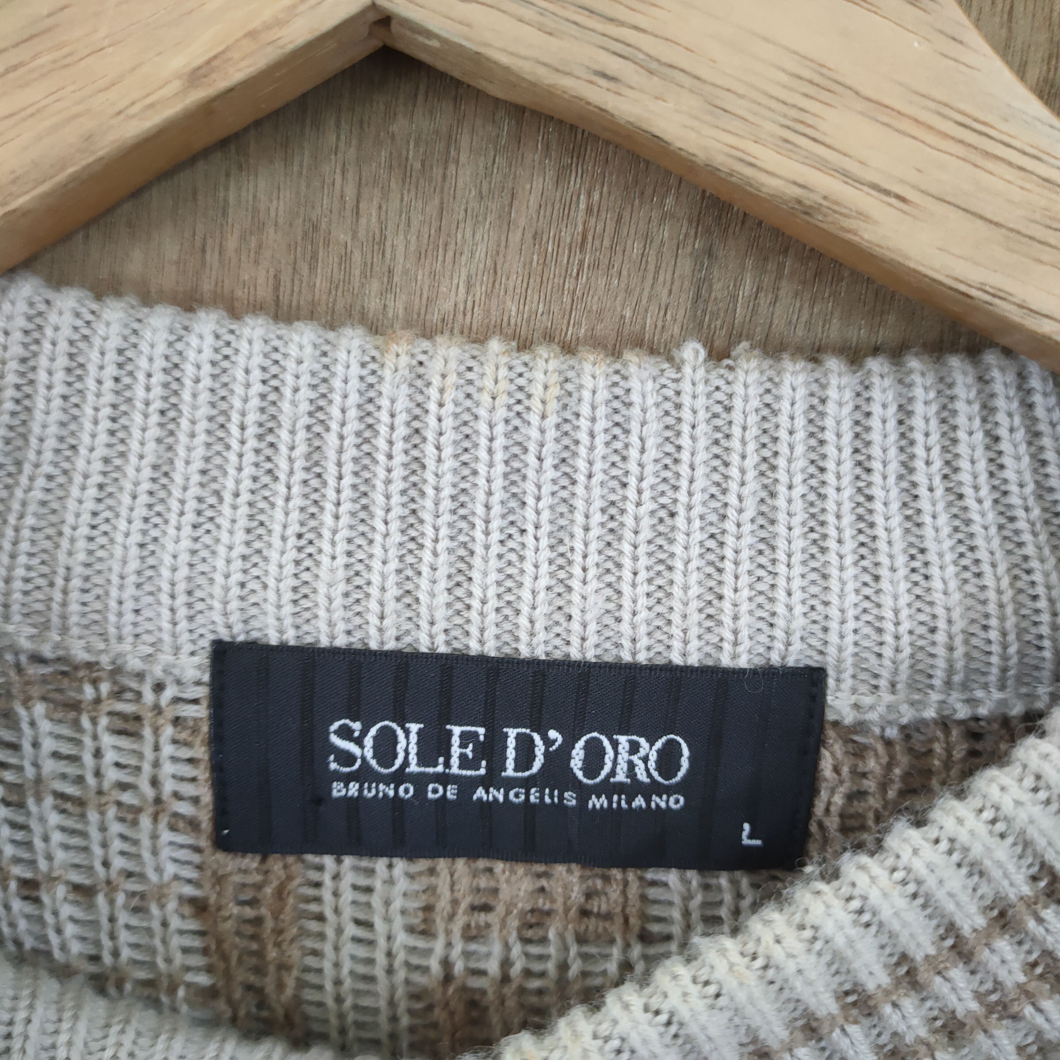 Aran Isles Knitwear VINTAGE SOLE D' ORO BROWN FADED KNITWEAR Size US L / EU 52-54 / 3 - 2 Thumbnail