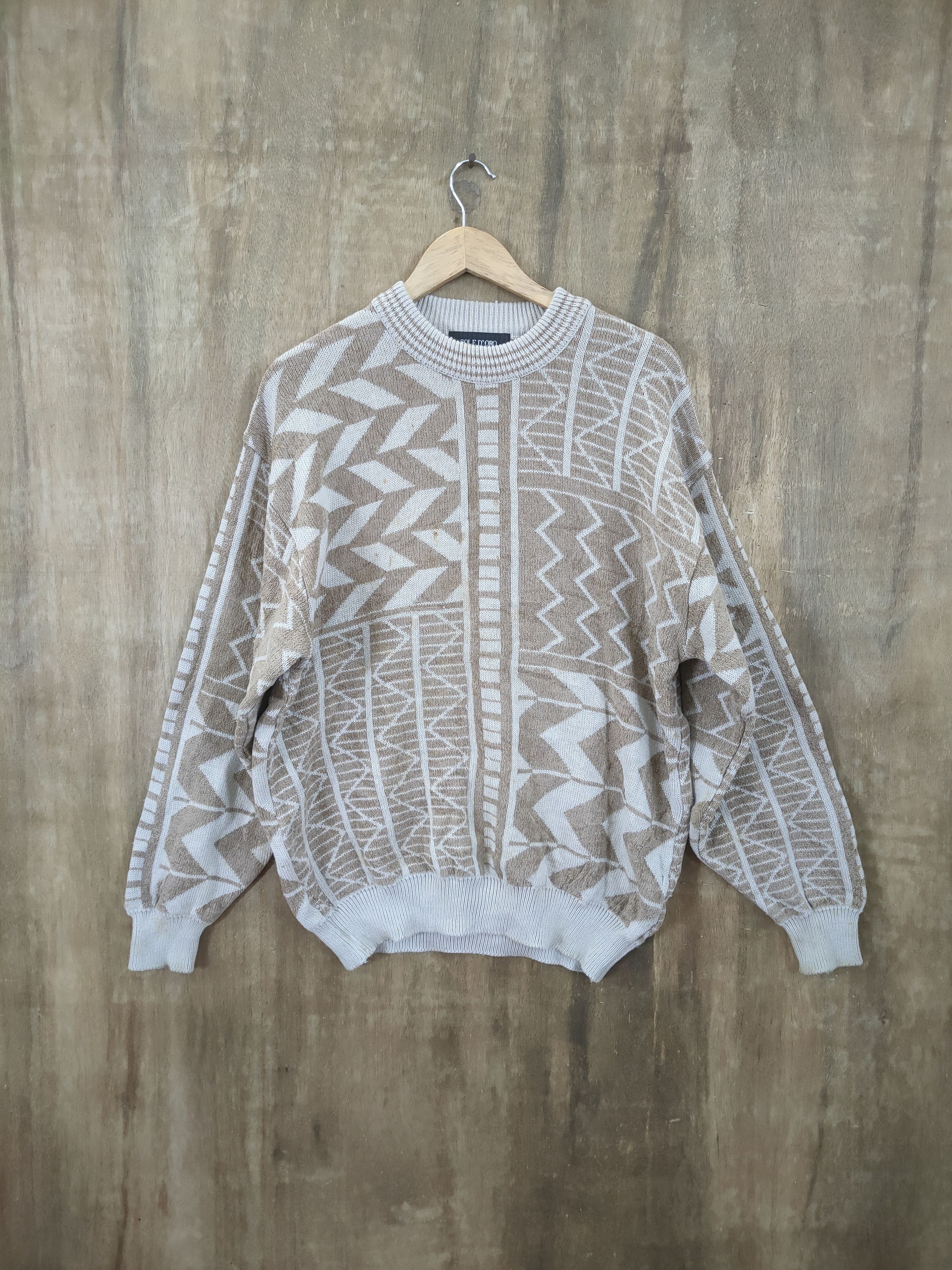 Aran Isles Knitwear VINTAGE SOLE D' ORO BROWN FADED KNITWEAR Size US L / EU 52-54 / 3 - 1 Thumbnail