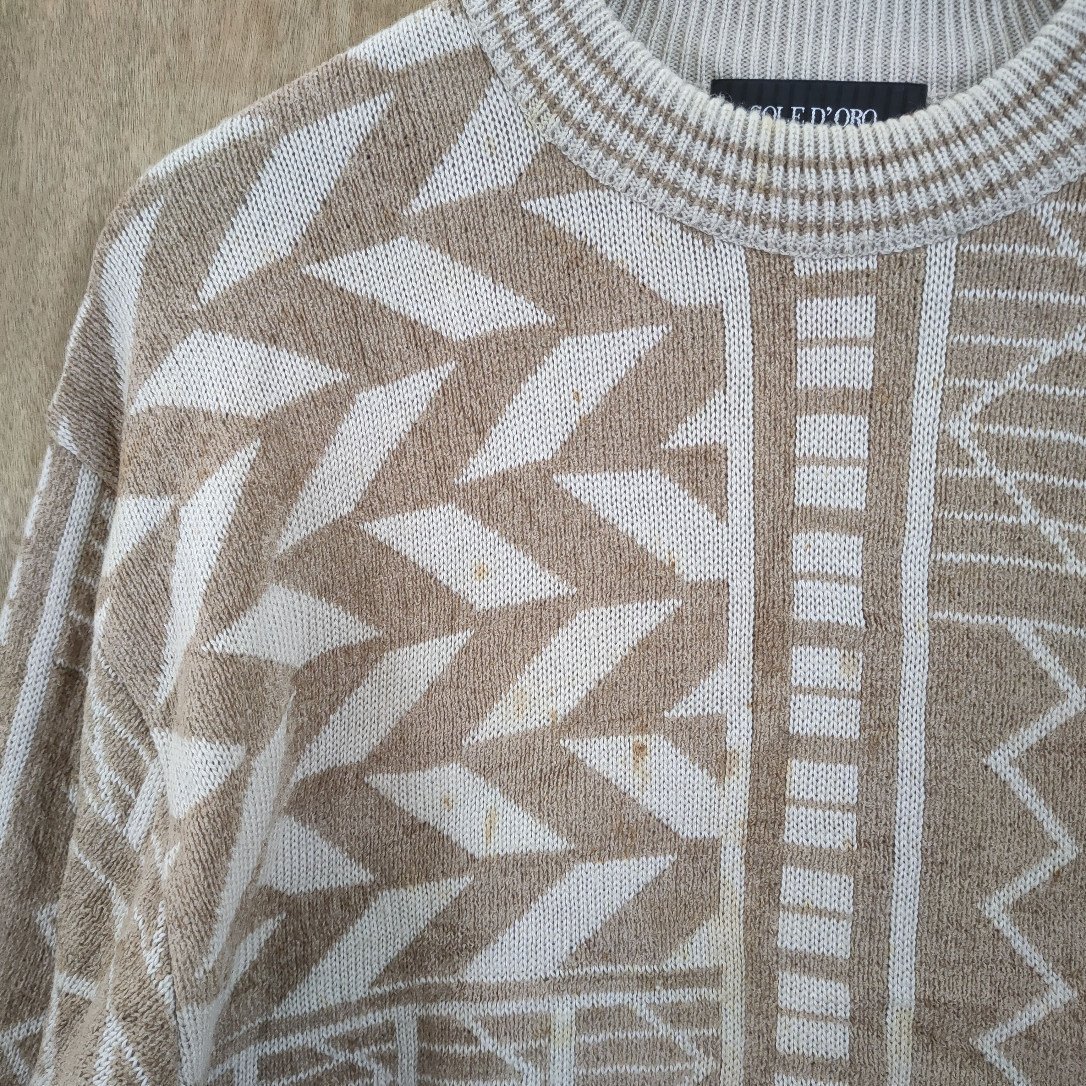 Aran Isles Knitwear VINTAGE SOLE D' ORO BROWN FADED KNITWEAR Size US L / EU 52-54 / 3 - 3 Thumbnail
