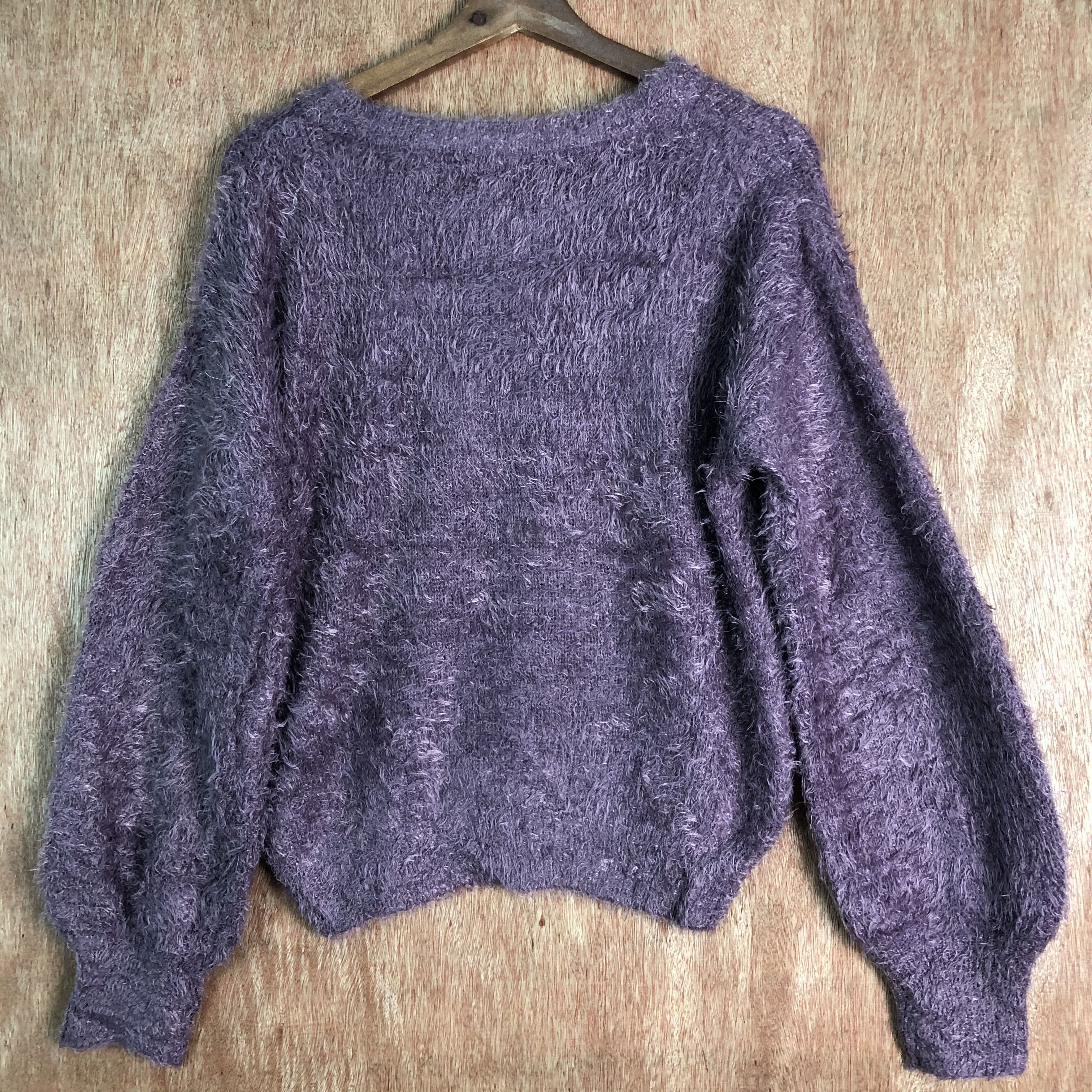 Homespun Knitwear × Japanese Brand Japan GU Purple Baggy Mohair Knitwear Size US M / EU 48-50 / 2 - 13 Thumbnail
