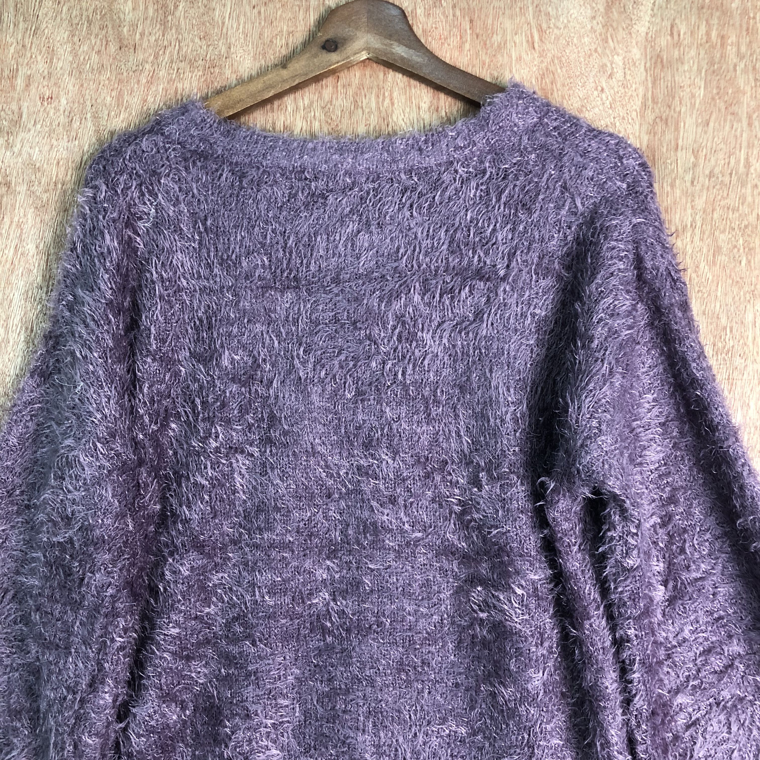 Homespun Knitwear × Japanese Brand Japan GU Purple Baggy Mohair Knitwear Size US M / EU 48-50 / 2 - 12 Thumbnail