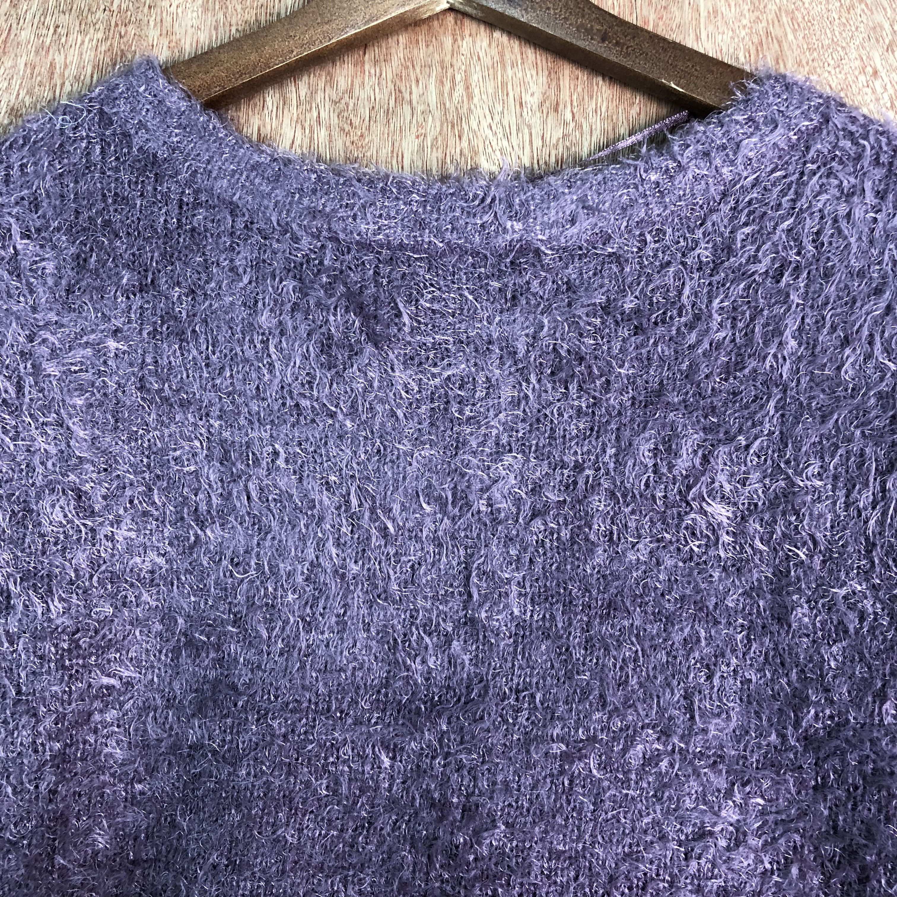 Homespun Knitwear × Japanese Brand Japan GU Purple Baggy Mohair Knitwear Size US M / EU 48-50 / 2 - 8 Thumbnail