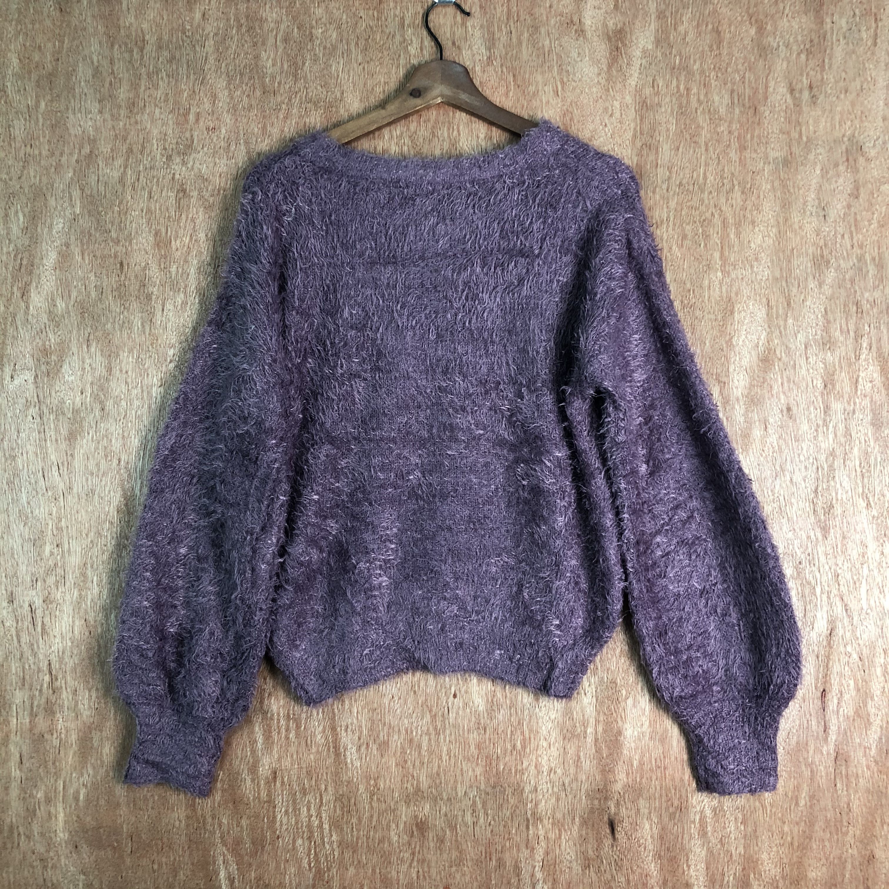 Homespun Knitwear × Japanese Brand Japan GU Purple Baggy Mohair Knitwear Size US M / EU 48-50 / 2 - 11 Thumbnail