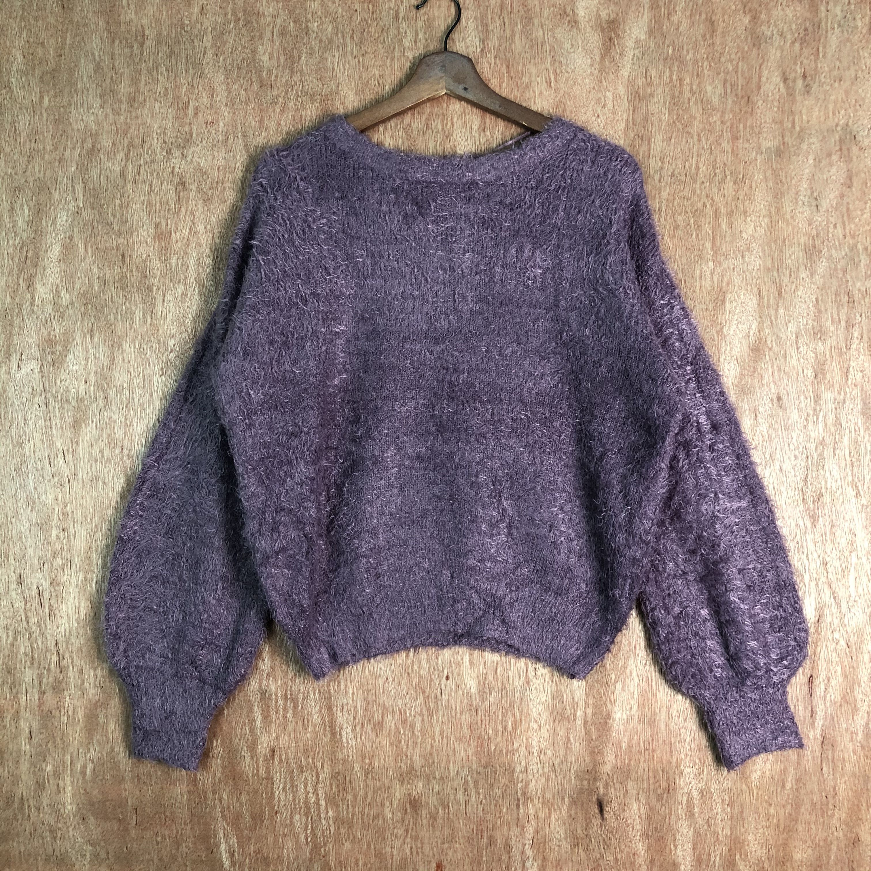 Homespun Knitwear × Japanese Brand Japan GU Purple Baggy Mohair Knitwear Size US M / EU 48-50 / 2 - 1 Thumbnail