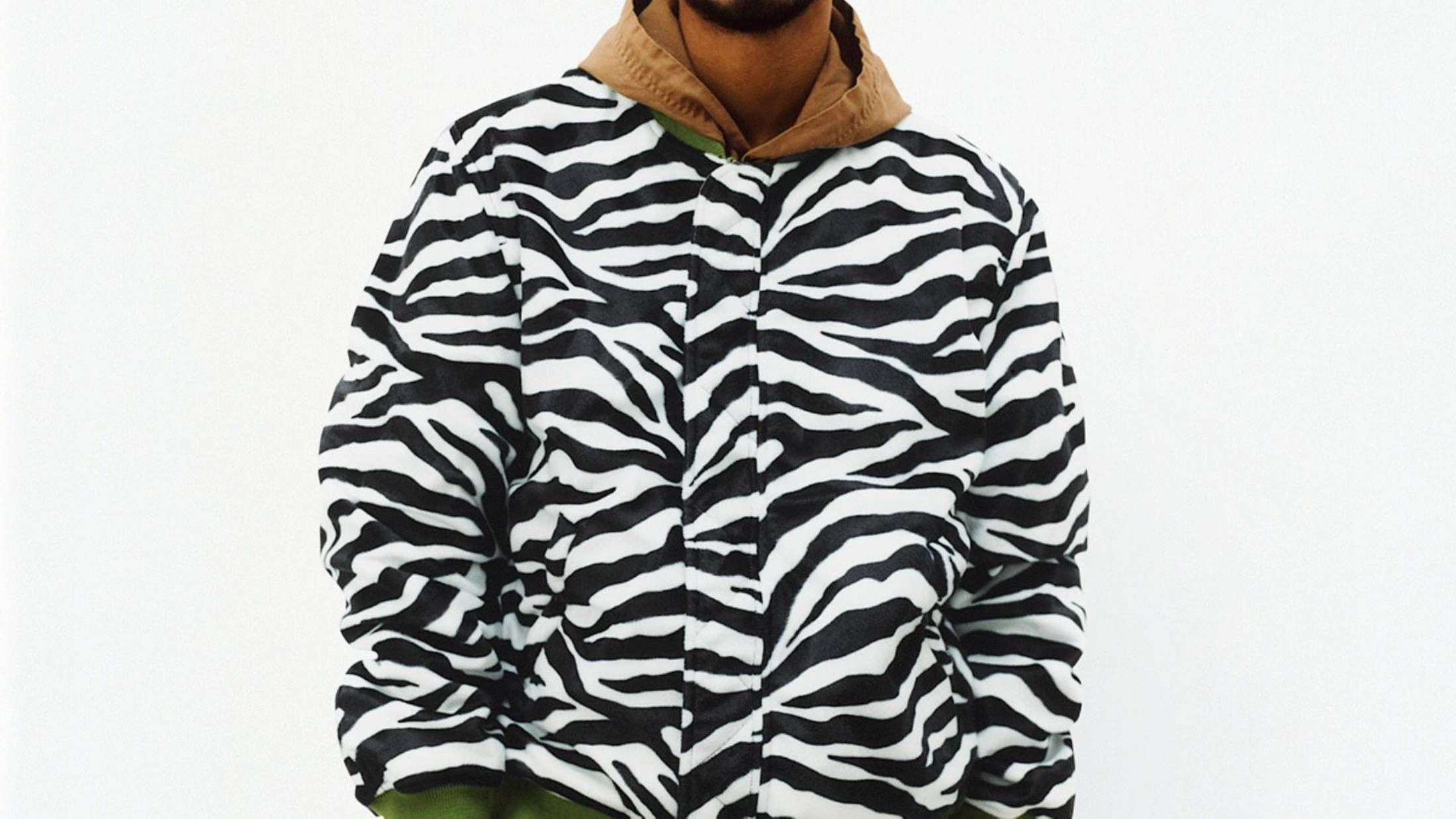 Supreme Black Zebra Stripe Contrast Stitch Reversible MA-1
