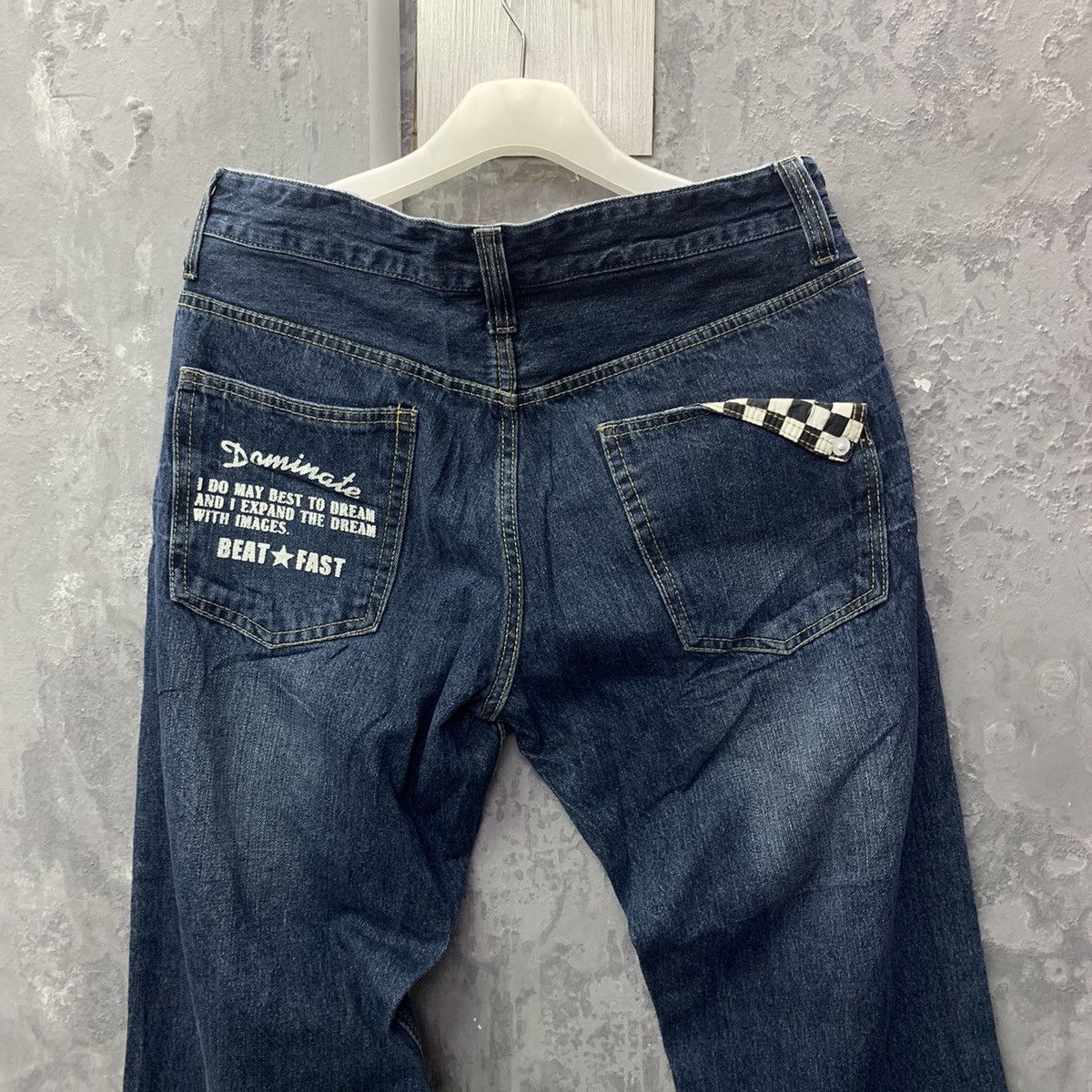 Designer × Japanese Brand Dominated Handcrafted Jeans Big Patches Distressed Size US 33 - 15 Thumbnail