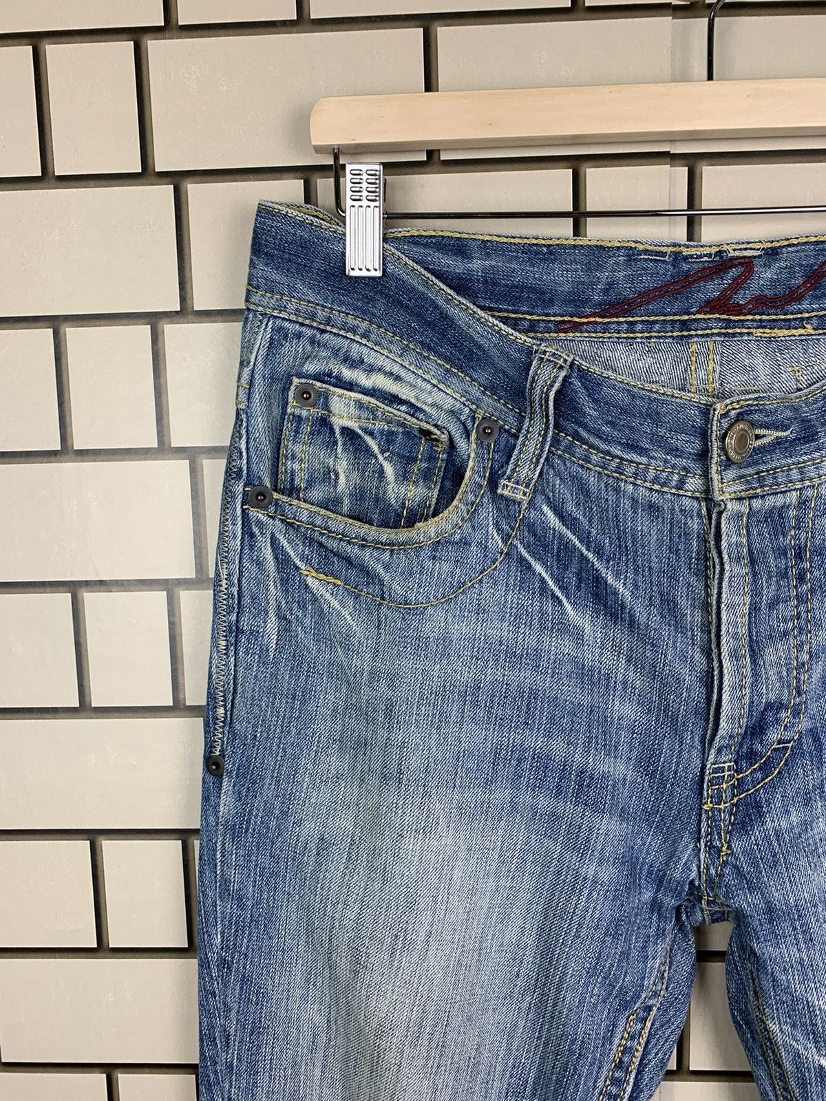 If Six Was Nine × Japanese Brand Japanese Brand Three Stones Throw Distressed Denim Size US 34 / EU 50 - 5 Thumbnail