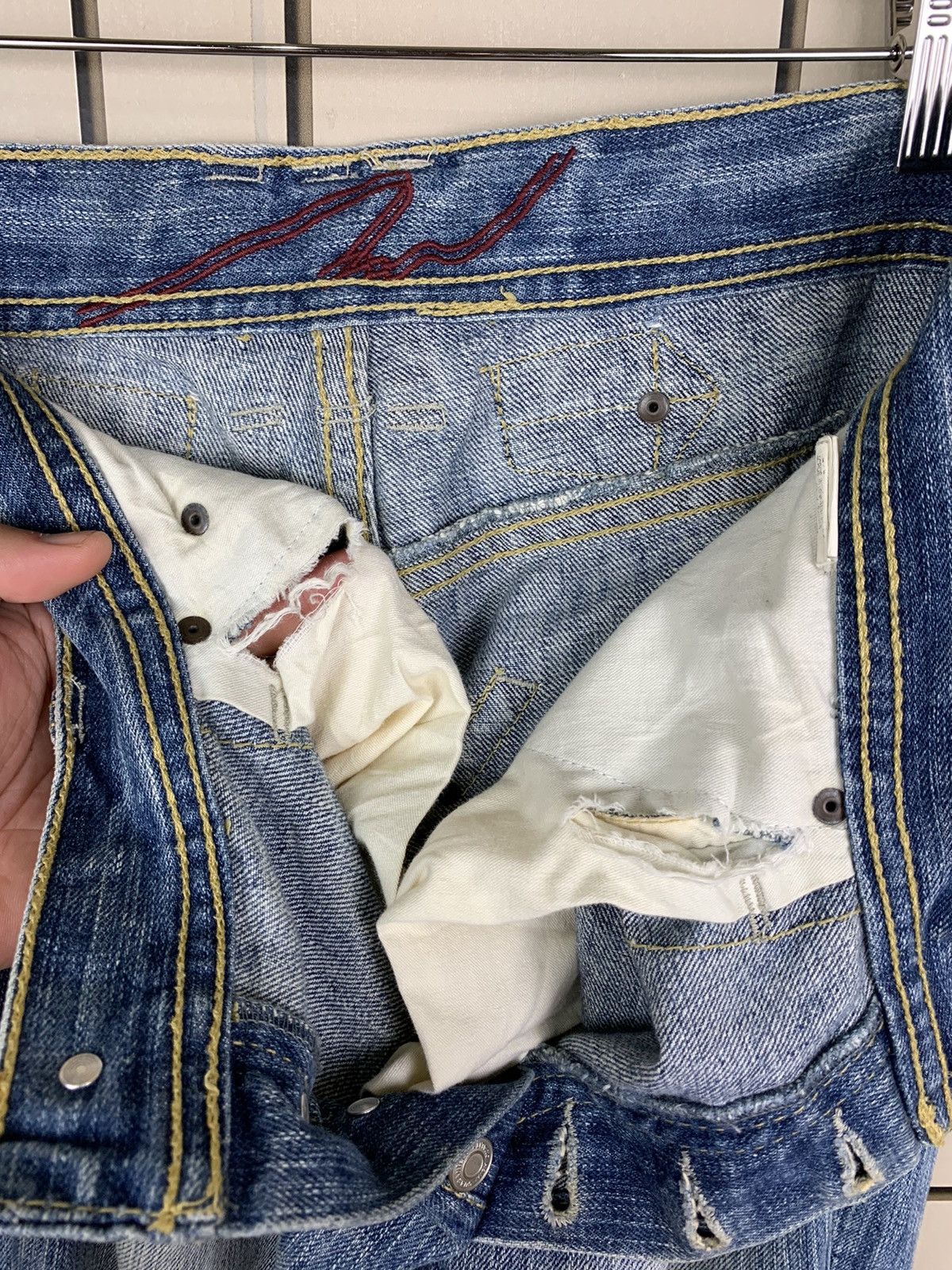 If Six Was Nine × Japanese Brand Japanese Brand Three Stones Throw Distressed Denim Size US 34 / EU 50 - 22 Thumbnail