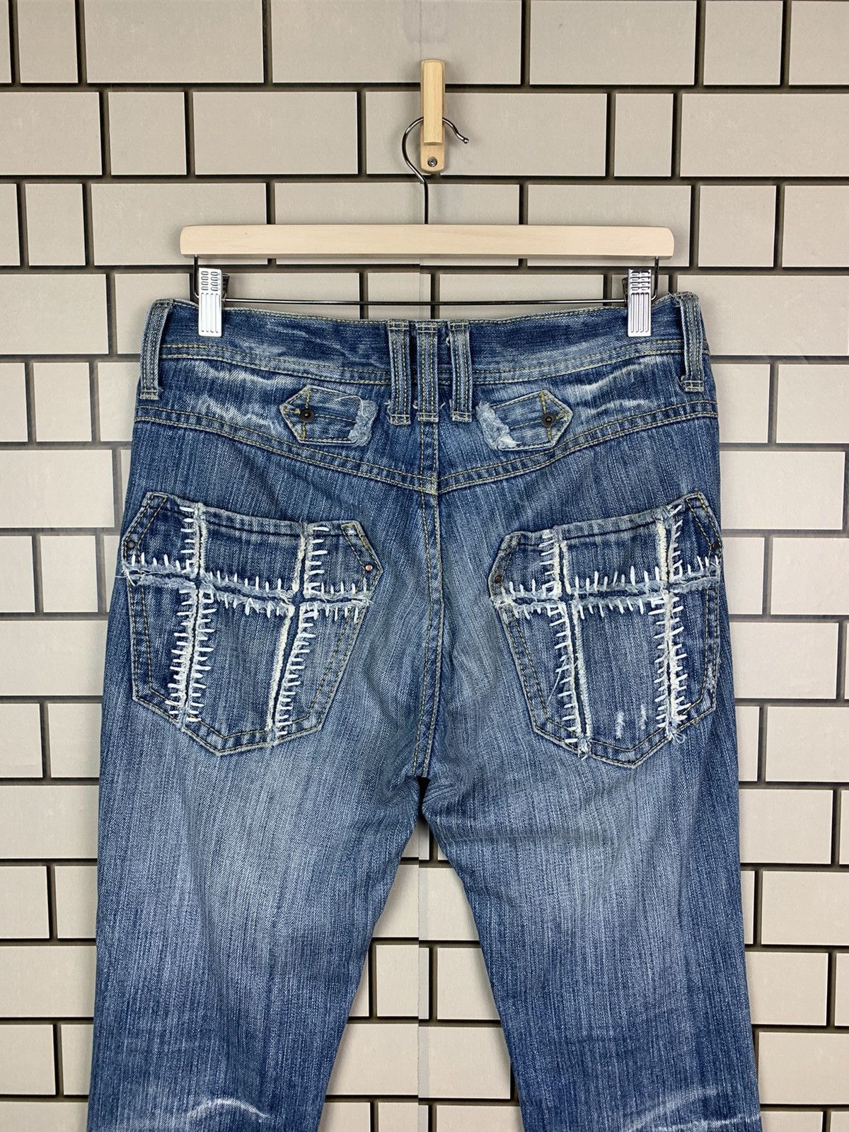 If Six Was Nine × Japanese Brand Japanese Brand Three Stones Throw Distressed Denim Size US 34 / EU 50 - 11 Thumbnail