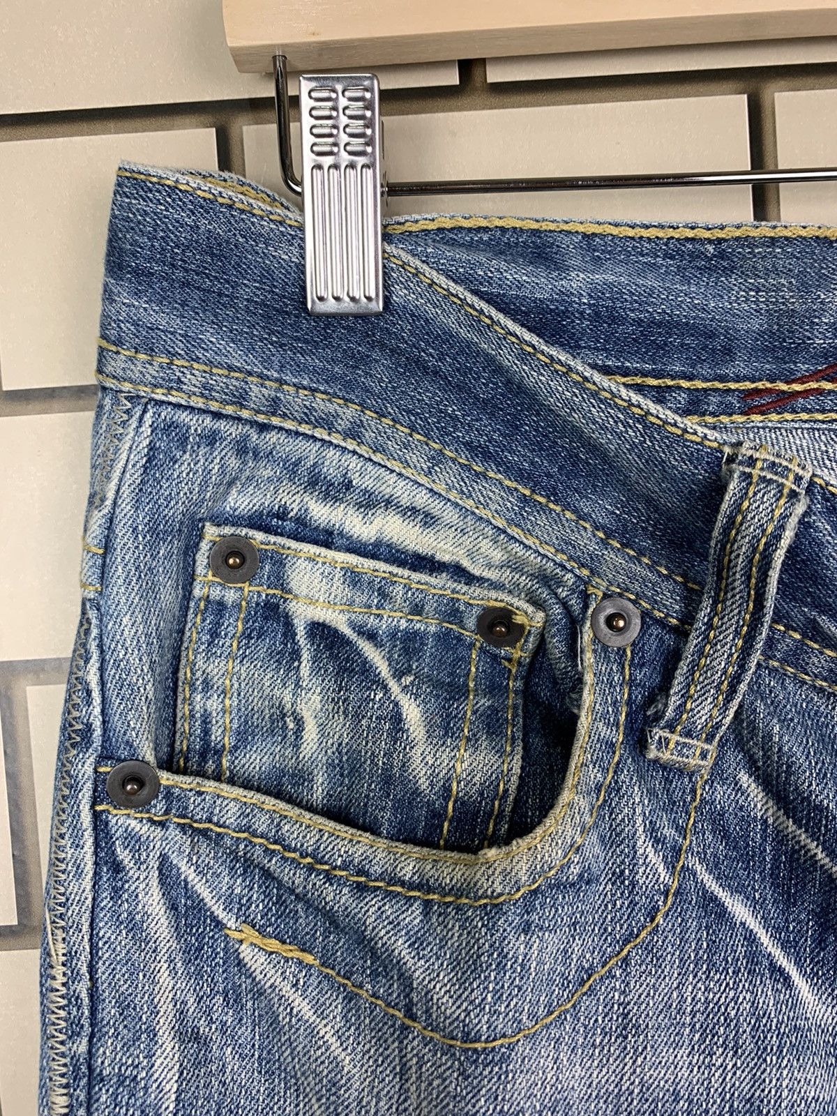 If Six Was Nine × Japanese Brand Japanese Brand Three Stones Throw Distressed Denim Size US 34 / EU 50 - 9 Thumbnail