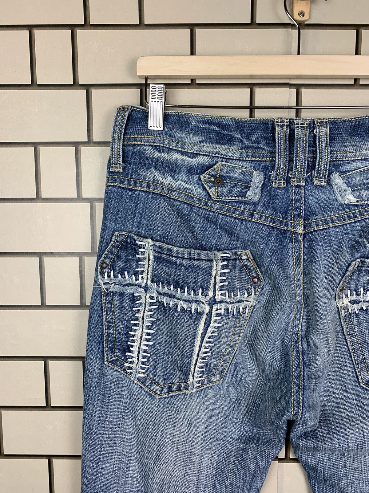 If Six Was Nine × Japanese Brand Japanese Brand Three Stones Throw Distressed Denim Size US 34 / EU 50 - 13 Thumbnail