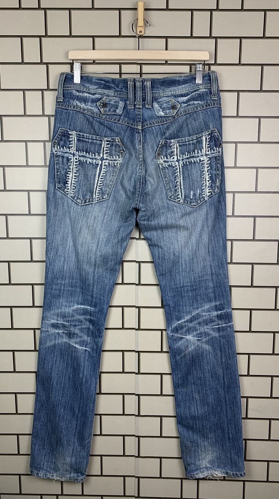 If Six Was Nine × Japanese Brand Japanese Brand Three Stones Throw Distressed Denim Size US 34 / EU 50 - 1 Thumbnail