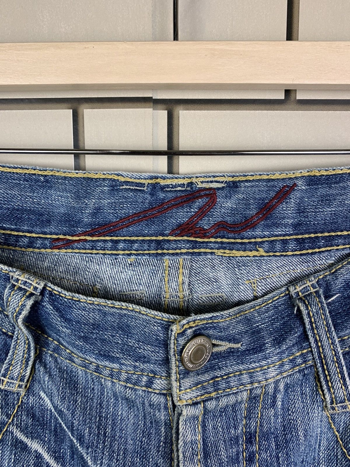 If Six Was Nine × Japanese Brand Japanese Brand Three Stones Throw Distressed Denim Size US 34 / EU 50 - 8 Thumbnail