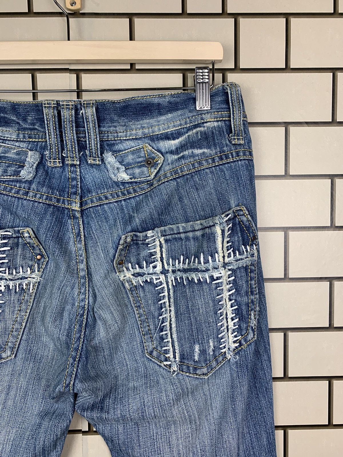 If Six Was Nine × Japanese Brand Japanese Brand Three Stones Throw Distressed Denim Size US 34 / EU 50 - 14 Thumbnail