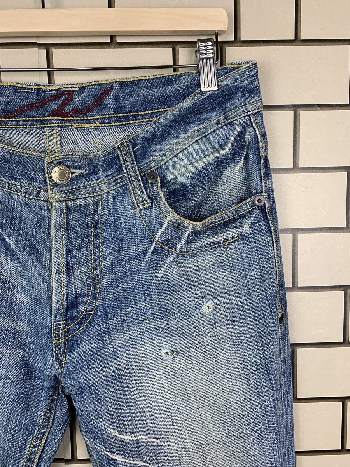 If Six Was Nine × Japanese Brand Japanese Brand Three Stones Throw Distressed Denim Size US 34 / EU 50 - 6 Thumbnail