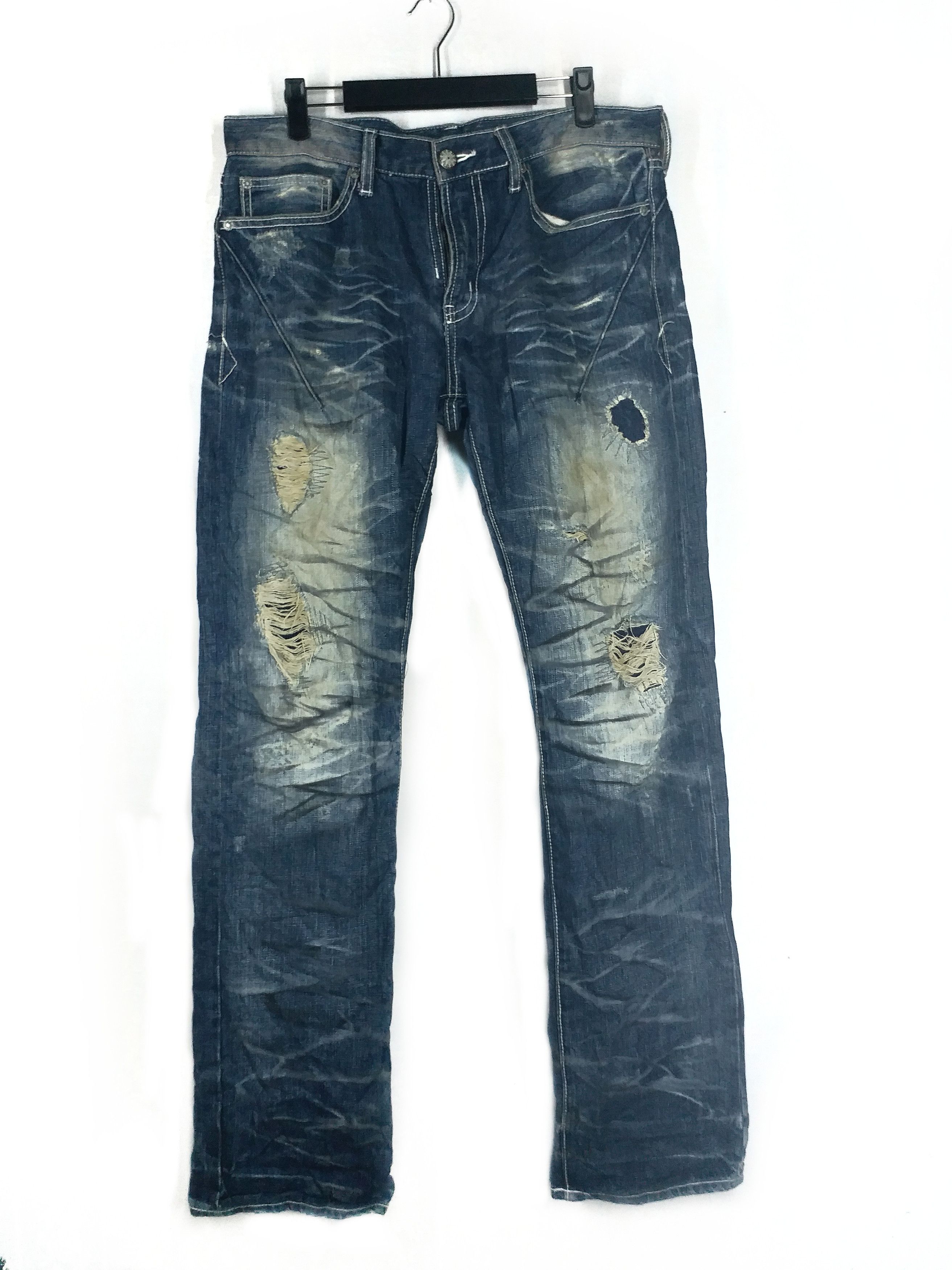 If Six Was Nine 🔥Distressed Denim Jeans Size 31by Japanese Brand Size US 31 - 1 Thumbnail
