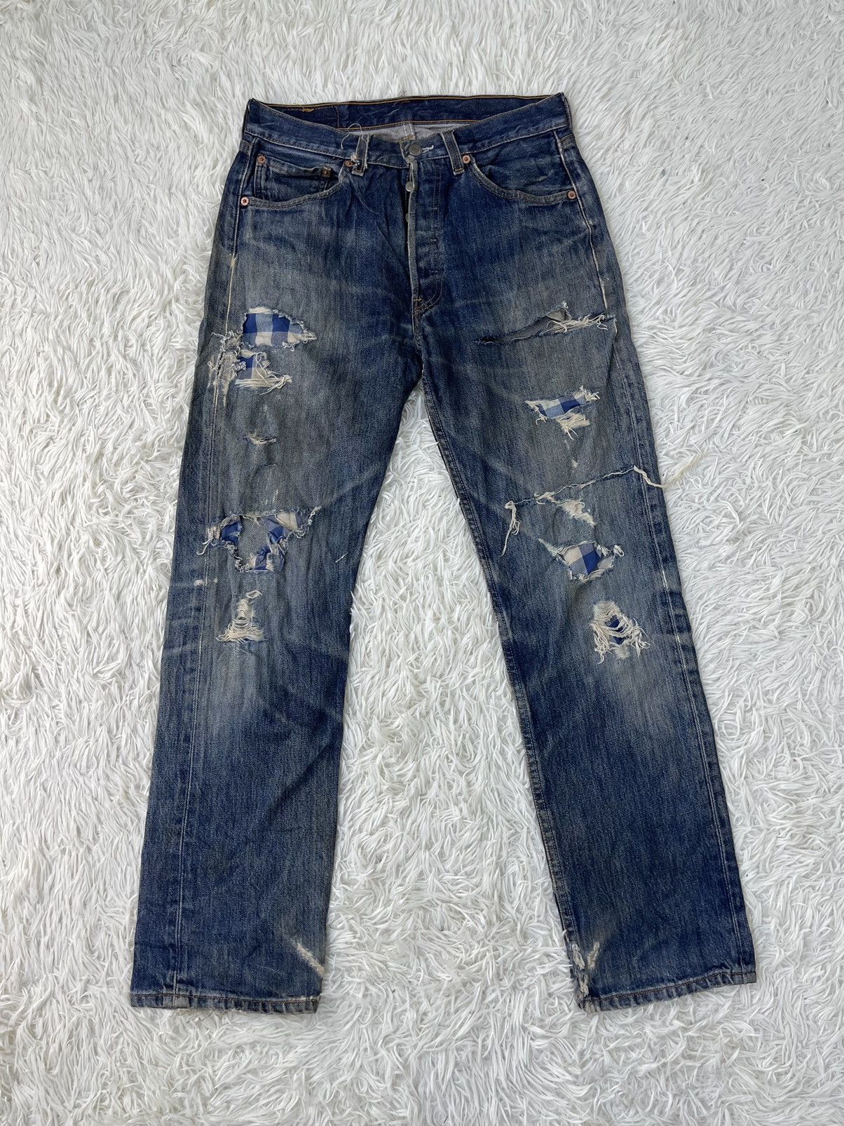 Levi's × Levi's Vintage Clothing Vintage LEVI’S 501 Distressed Jeans Streetwear Size US 30 / EU 46 - 1 Thumbnail