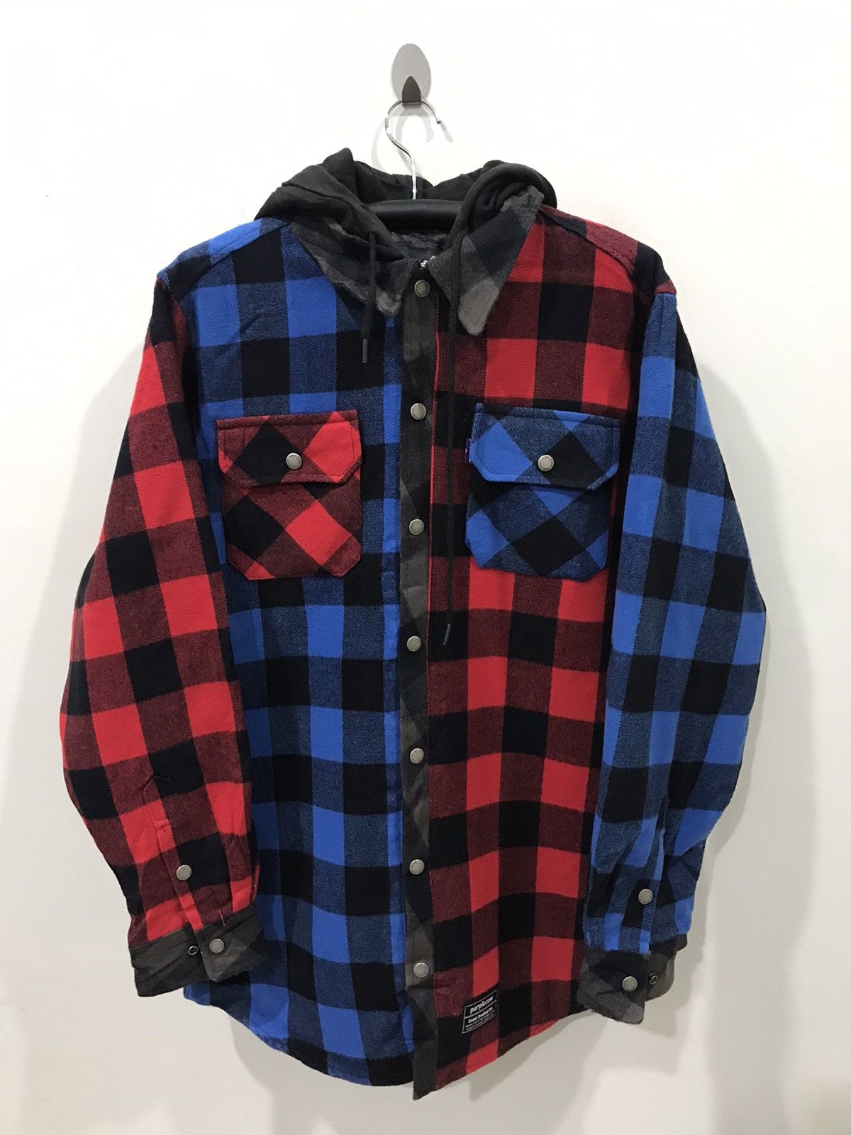 Japanese Brand PURPLE COW Japan 3 Tone Designer Buffalo Plaid Flannel Parka Size US L / EU 52-54 / 3 - 2 Thumbnail