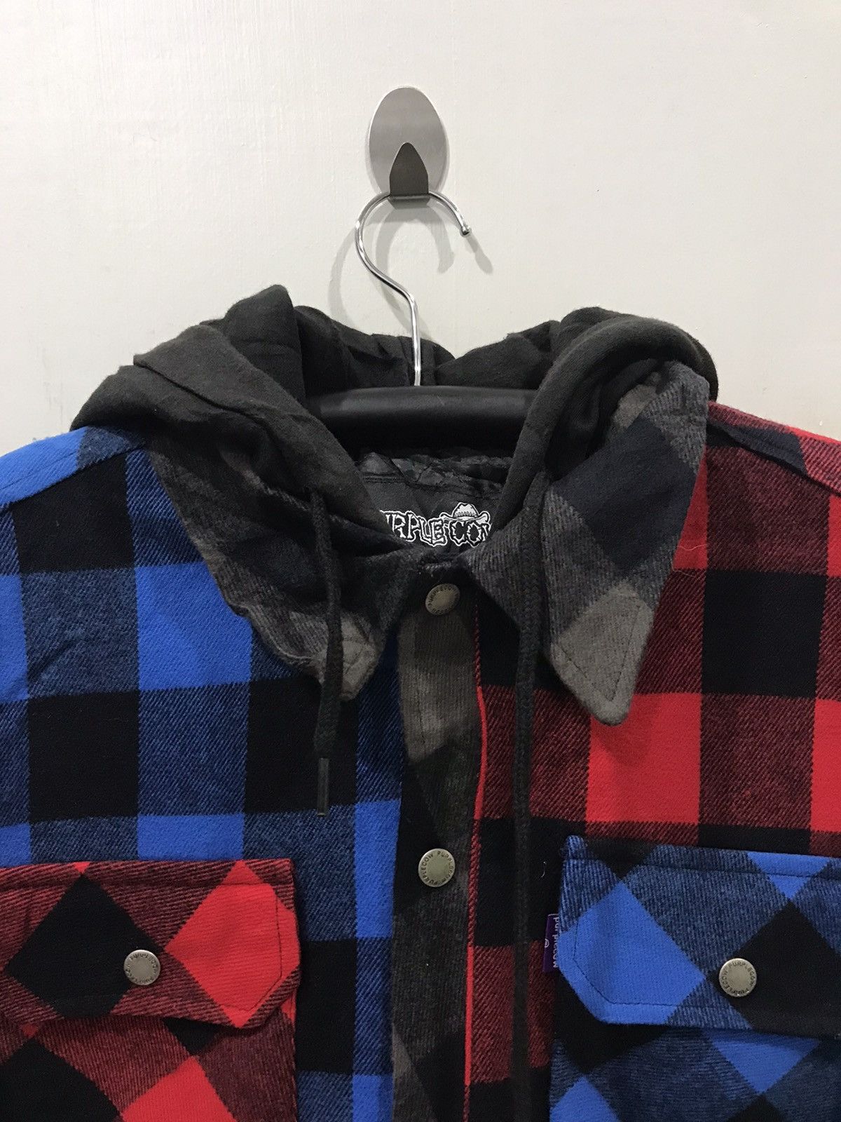 Japanese Brand PURPLE COW Japan 3 Tone Designer Buffalo Plaid Flannel Parka Size US L / EU 52-54 / 3 - 5 Thumbnail
