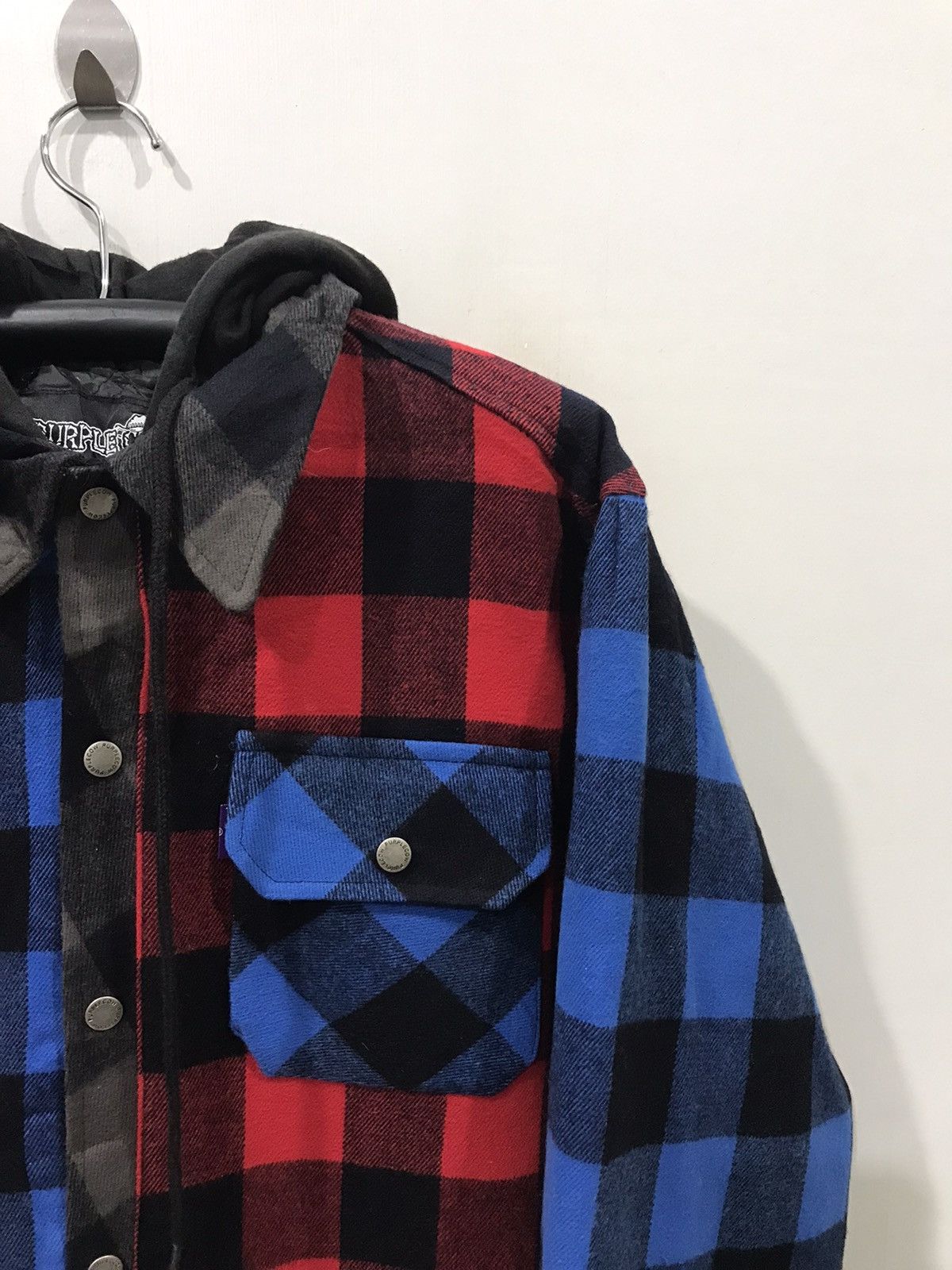 Japanese Brand PURPLE COW Japan 3 Tone Designer Buffalo Plaid Flannel Parka Size US L / EU 52-54 / 3 - 6 Thumbnail