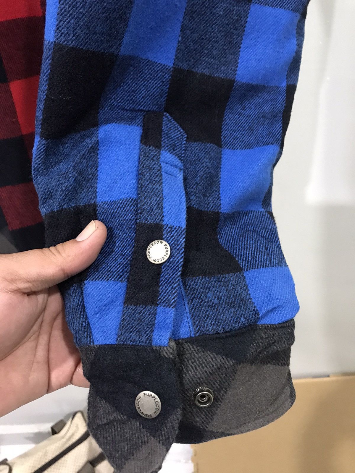 Japanese Brand PURPLE COW Japan 3 Tone Designer Buffalo Plaid Flannel Parka Size US L / EU 52-54 / 3 - 15 Thumbnail