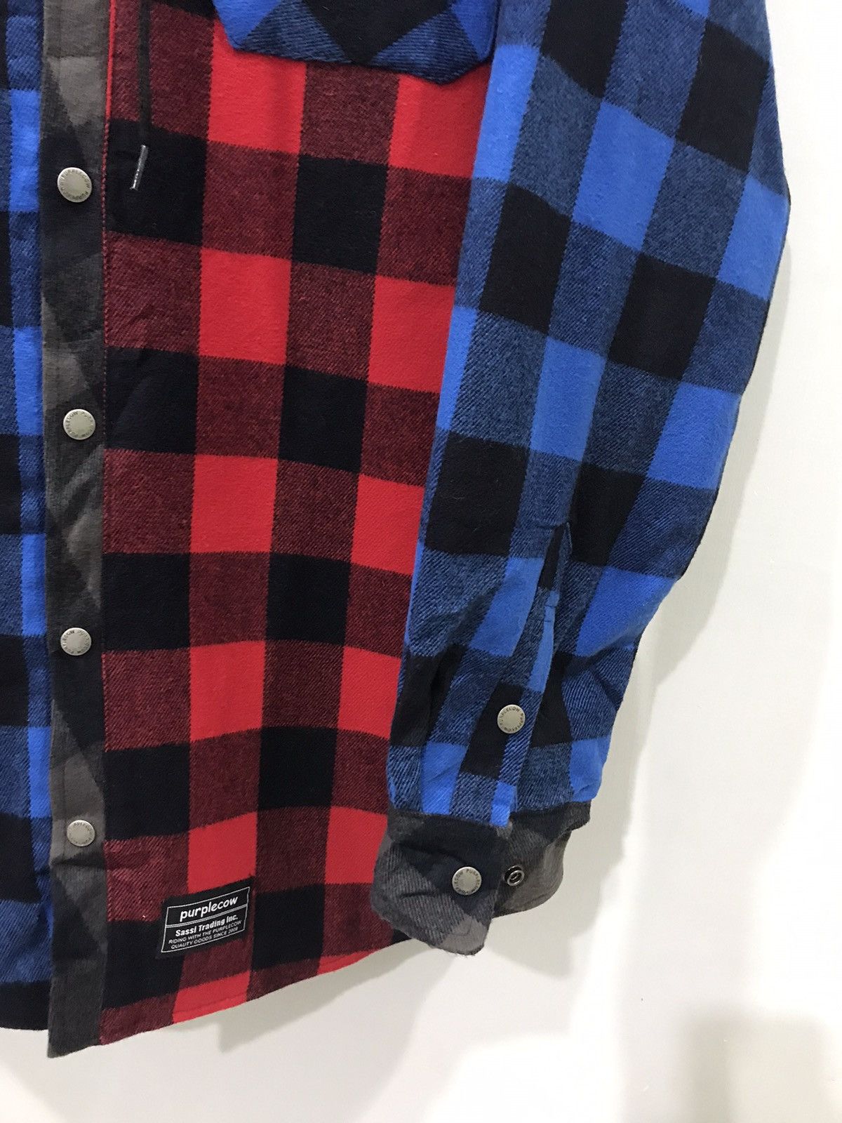 Japanese Brand PURPLE COW Japan 3 Tone Designer Buffalo Plaid Flannel Parka Size US L / EU 52-54 / 3 - 8 Thumbnail
