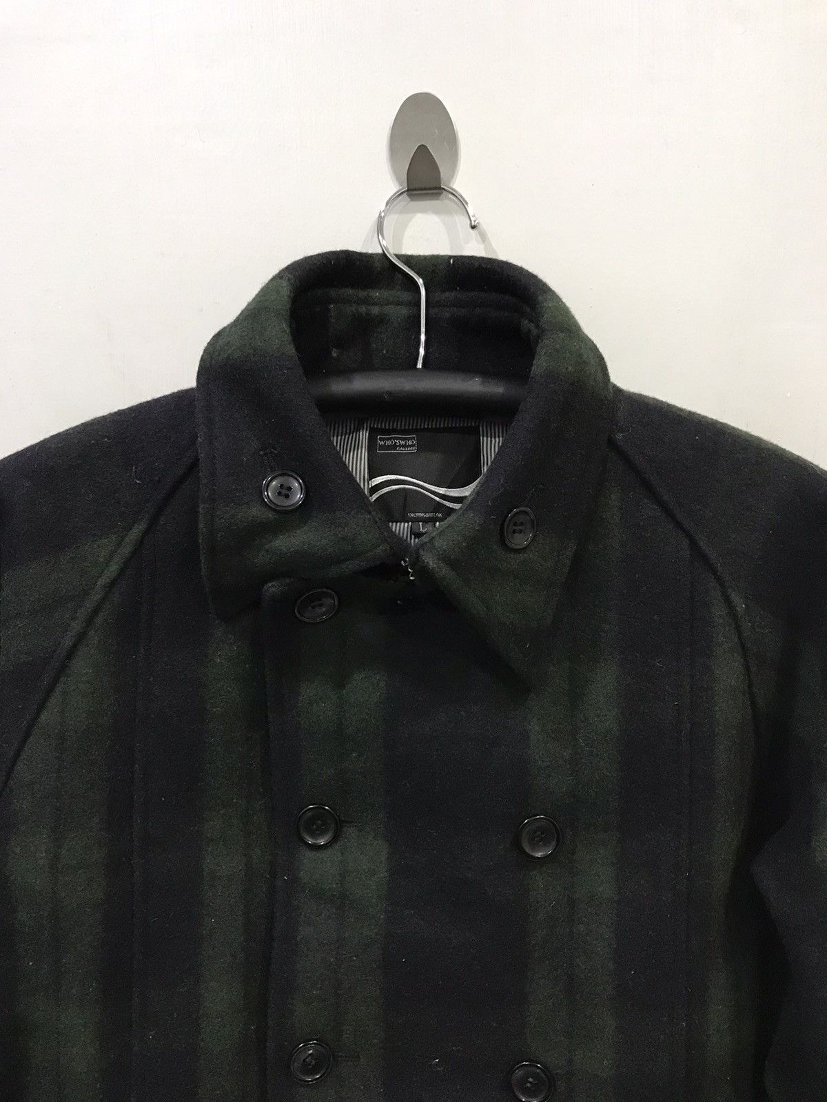 Designer × Japanese Brand WHO'S WHO Japan PlaidDouble Breast Wool Coat Size US L / EU 52-54 / 3 - 2 Thumbnail