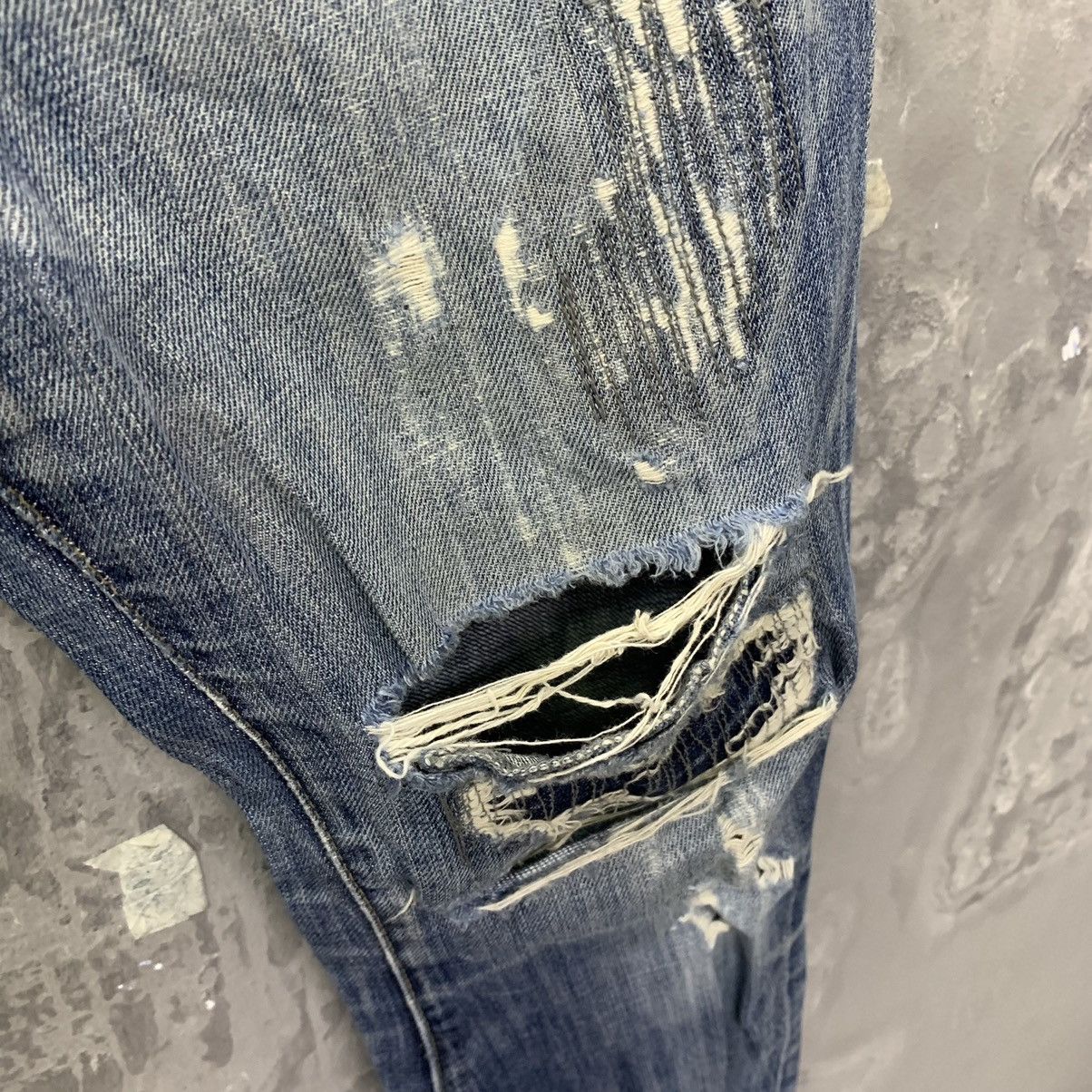 Japanese Brand × Schlussel Schlüssel Sachiko Ripped Slim Straight Jeans Size US 30 / EU 46 - 8 Thumbnail