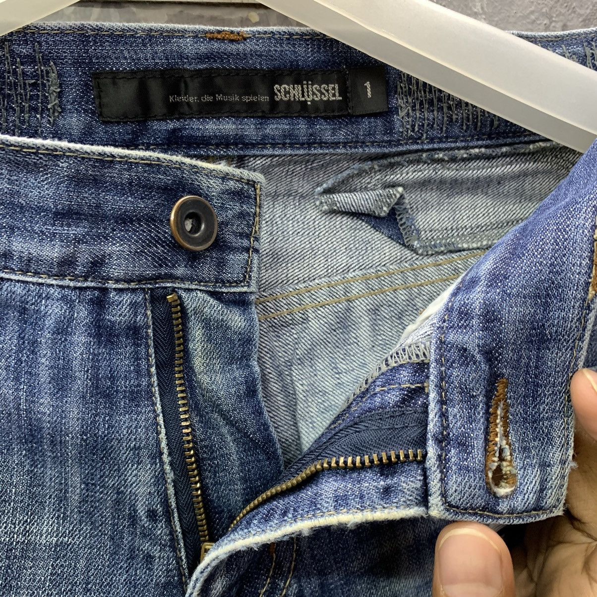Japanese Brand × Schlussel Schlüssel Sachiko Ripped Slim Straight Jeans Size US 30 / EU 46 - 11 Thumbnail
