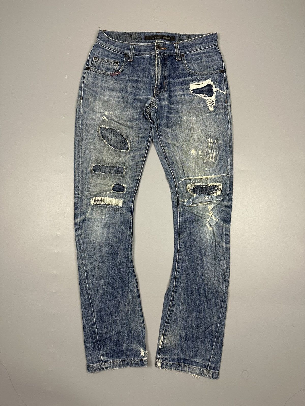 Japanese Brand × Schlussel Schlüssel Sachiko Ripped Slim Straight Jeans Size US 30 / EU 46 - 1 Thumbnail