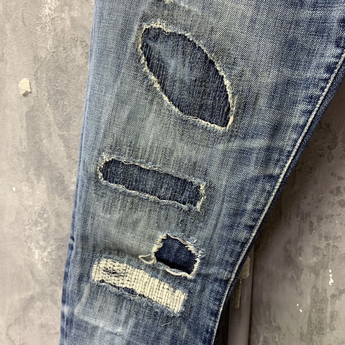 Japanese Brand × Schlussel Schlüssel Sachiko Ripped Slim Straight Jeans Size US 30 / EU 46 - 9 Thumbnail