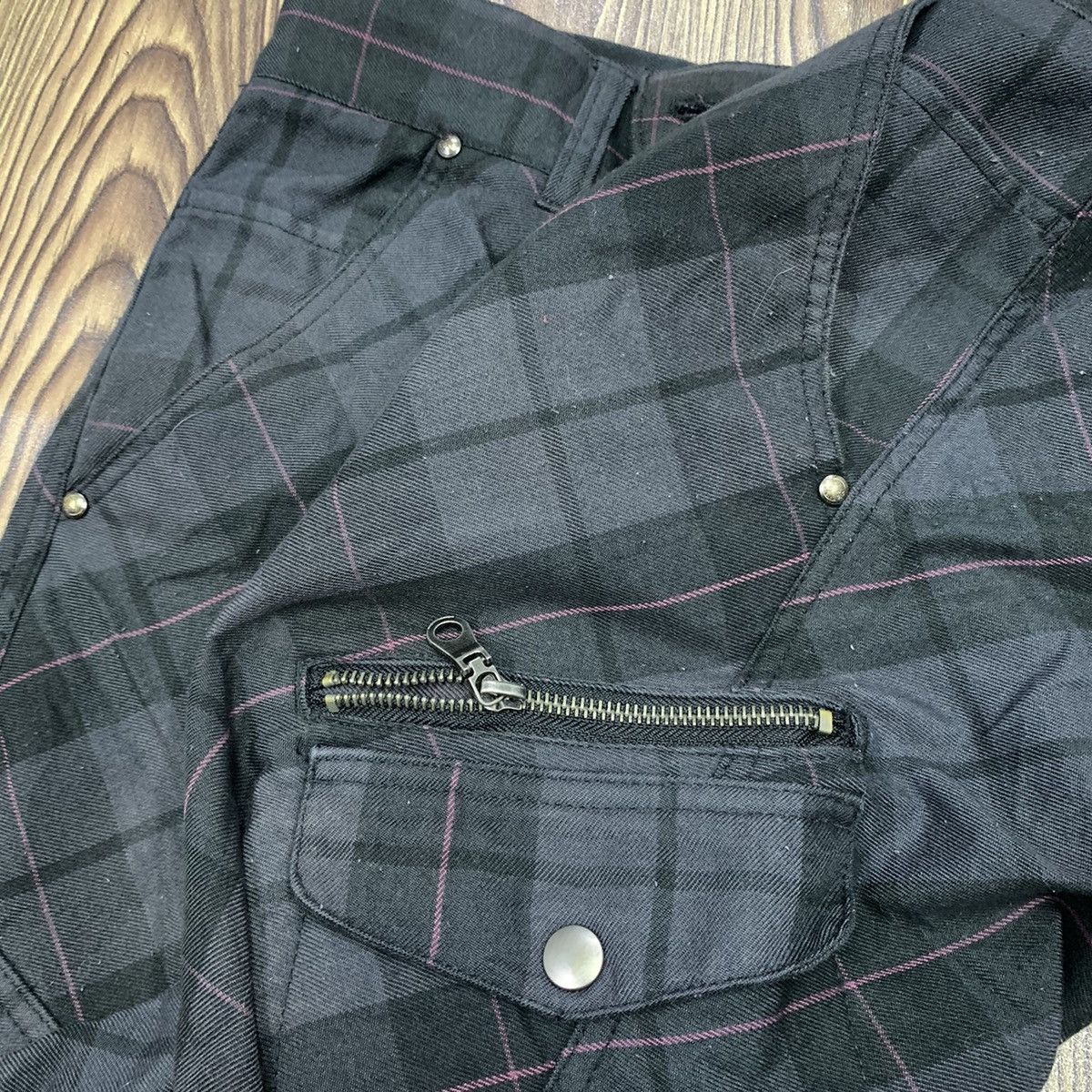 Japanese Brand Black Linex Checkered Cargo Pants Size US 33 - 16 Thumbnail
