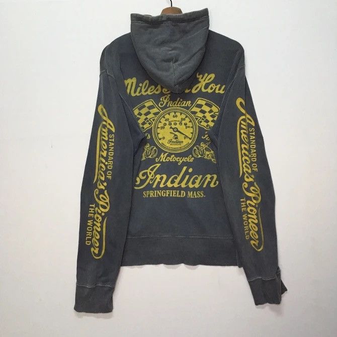 Indian Motorcycle × Vintage Vintage Indian Motocycle Hoodie Faded Pullover Zip Ups Sweat Size US M / EU 48-50 / 2 - 8 Thumbnail
