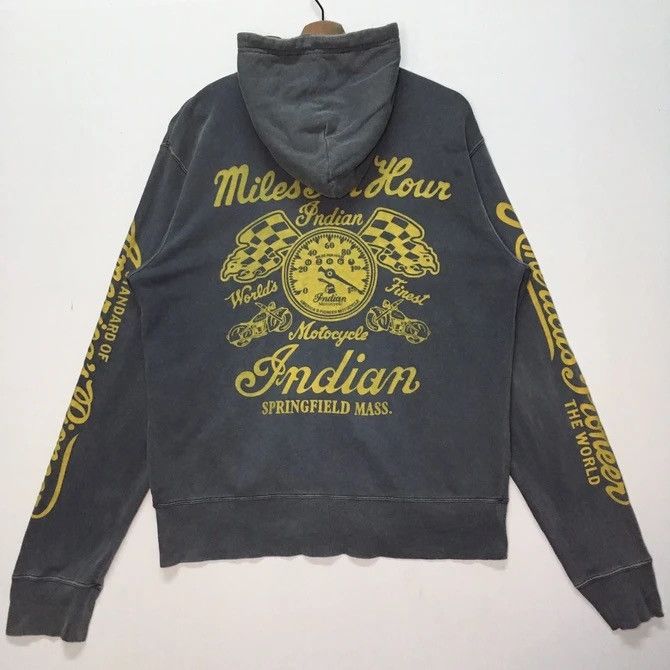 Indian Motorcycle × Vintage Vintage Indian Motocycle Hoodie Faded Pullover Zip Ups Sweat Size US M / EU 48-50 / 2 - 7 Thumbnail