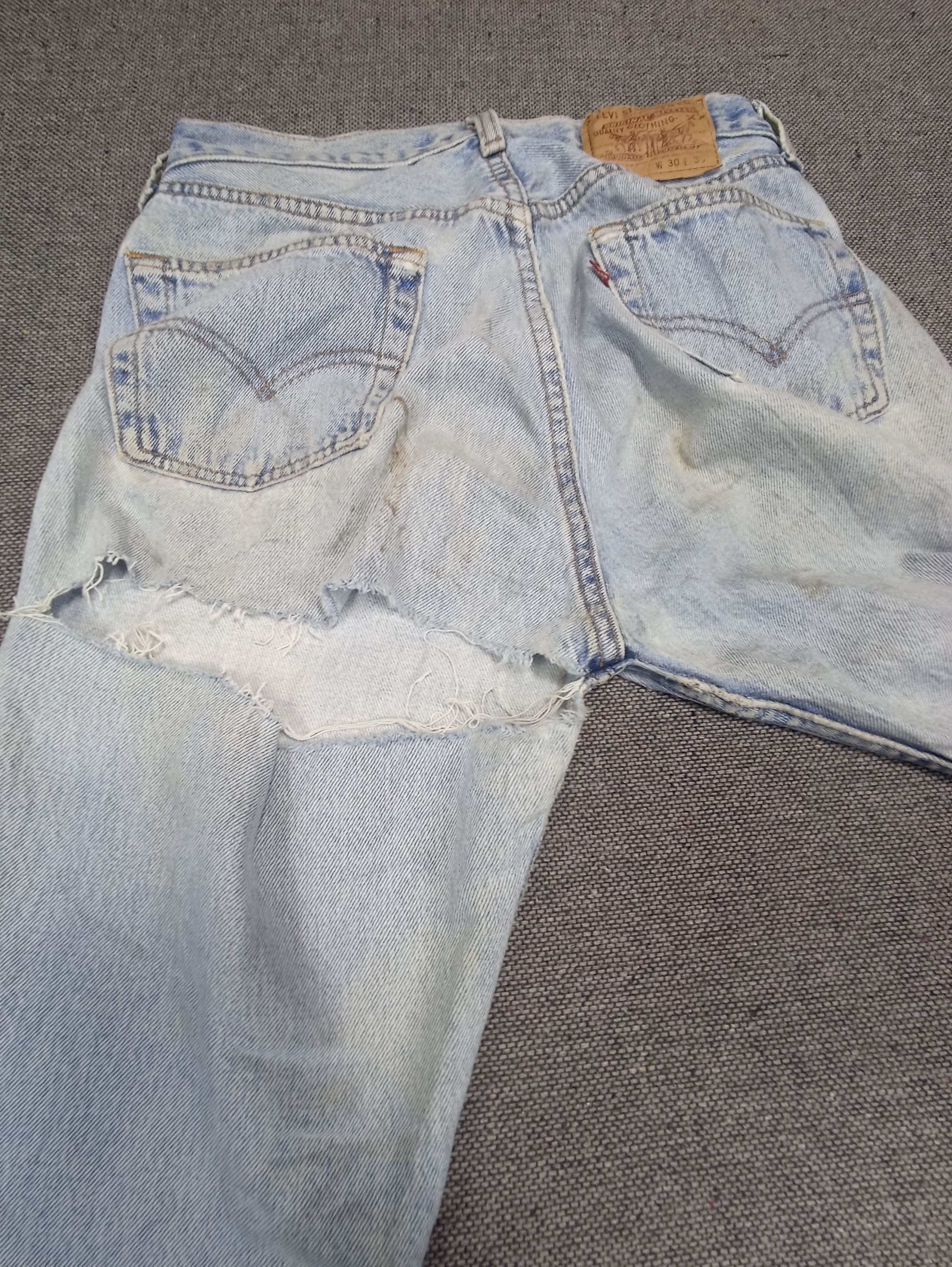 Jean × Levi's × Vintage 90s Vintage Levis 501 Distress Jeans-J171 Size US 30 / EU 46 - 9 Thumbnail