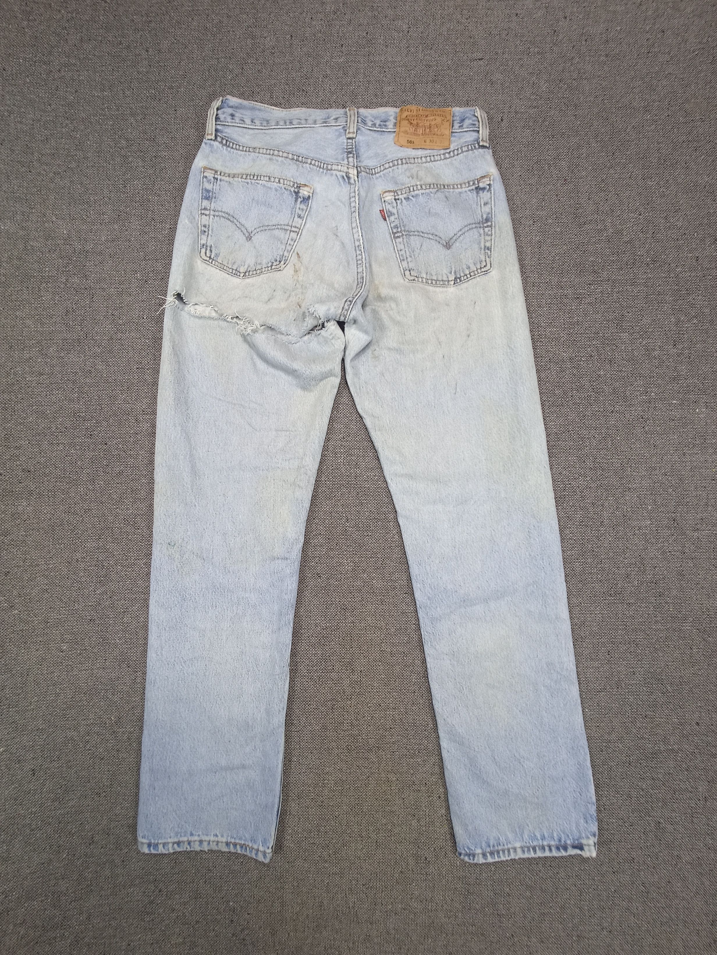 Jean × Levi's × Vintage 90s Vintage Levis 501 Distress Jeans-J171 Size US 30 / EU 46 - 2 Thumbnail