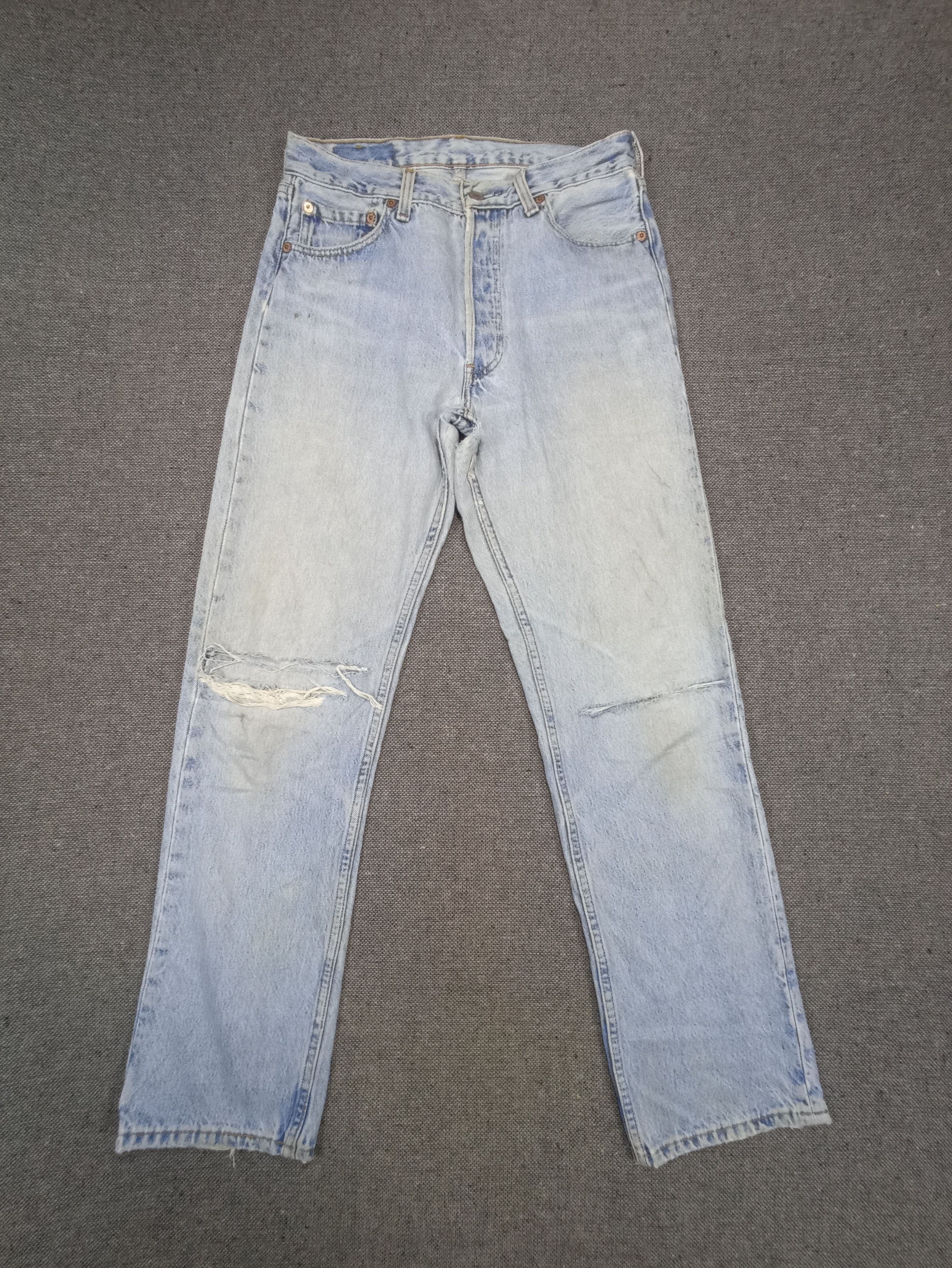 Jean × Levi's × Vintage 90s Vintage Levis 501 Distress Jeans-J171 Size US 30 / EU 46 - 1 Thumbnail