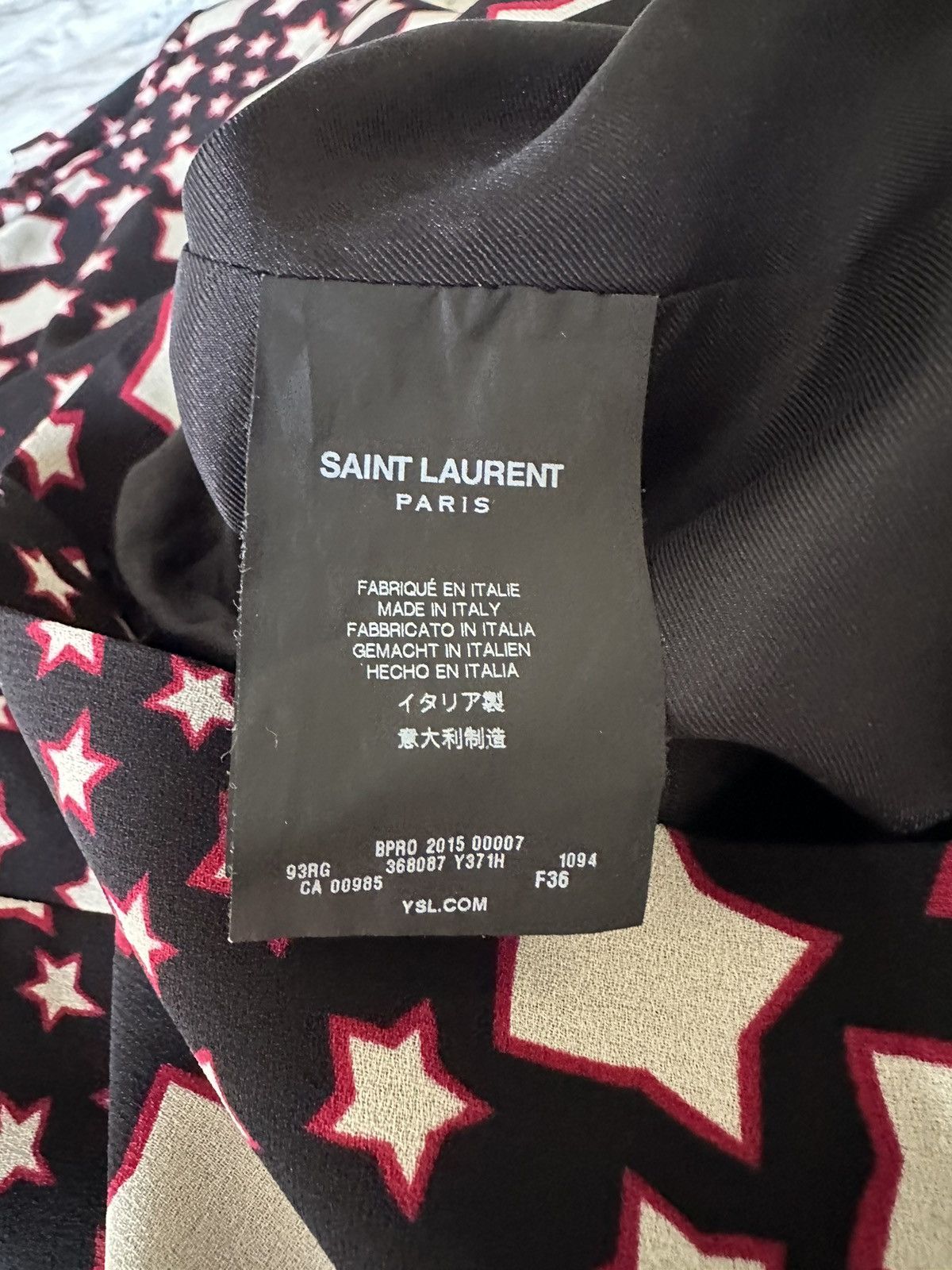Saint Laurent Paris FW15 Saint Laurent star print dress Hedi Slimane grail FR36 Size XS / US 0-2 / IT 36-38 - 18 Thumbnail