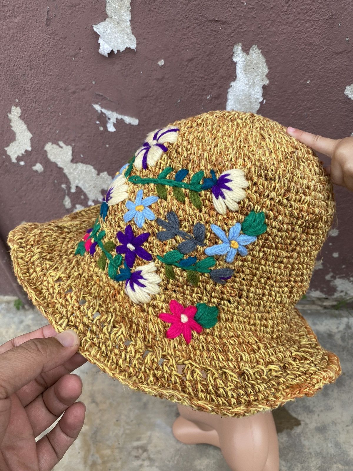 CA4LA Ca4la Marrakech Hemp Cotton Embriodery Kashira Hat Size ONE SIZE - 5 Thumbnail