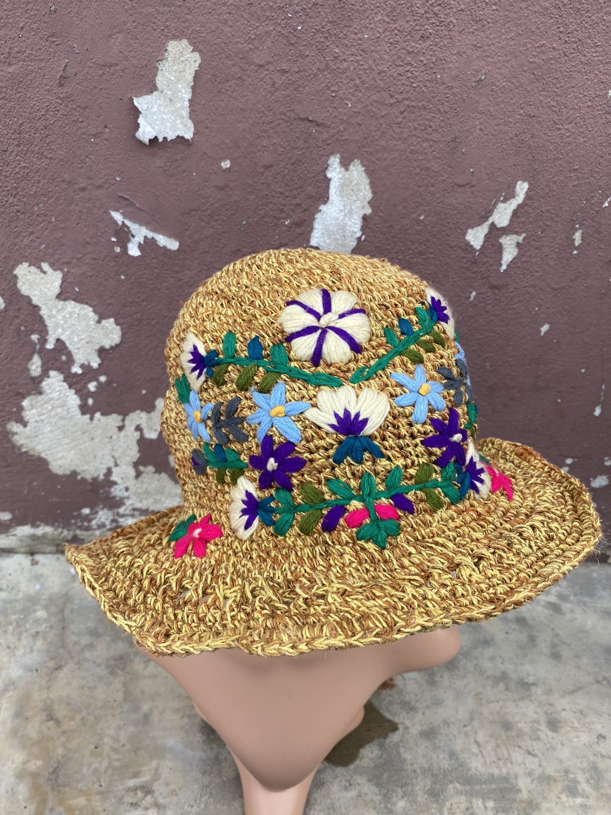 CA4LA Ca4la Marrakech Hemp Cotton Embriodery Kashira Hat Size ONE SIZE - 3 Thumbnail