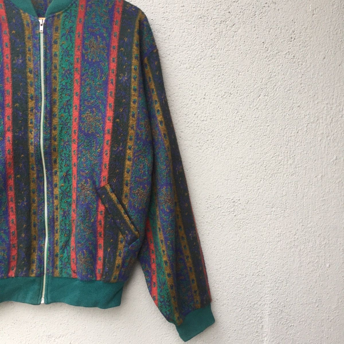 Aran Isles Knitwear Vintage Knit Jacket Colourful Striped Sweater Size US L / EU 52-54 / 3 - 5 Thumbnail
