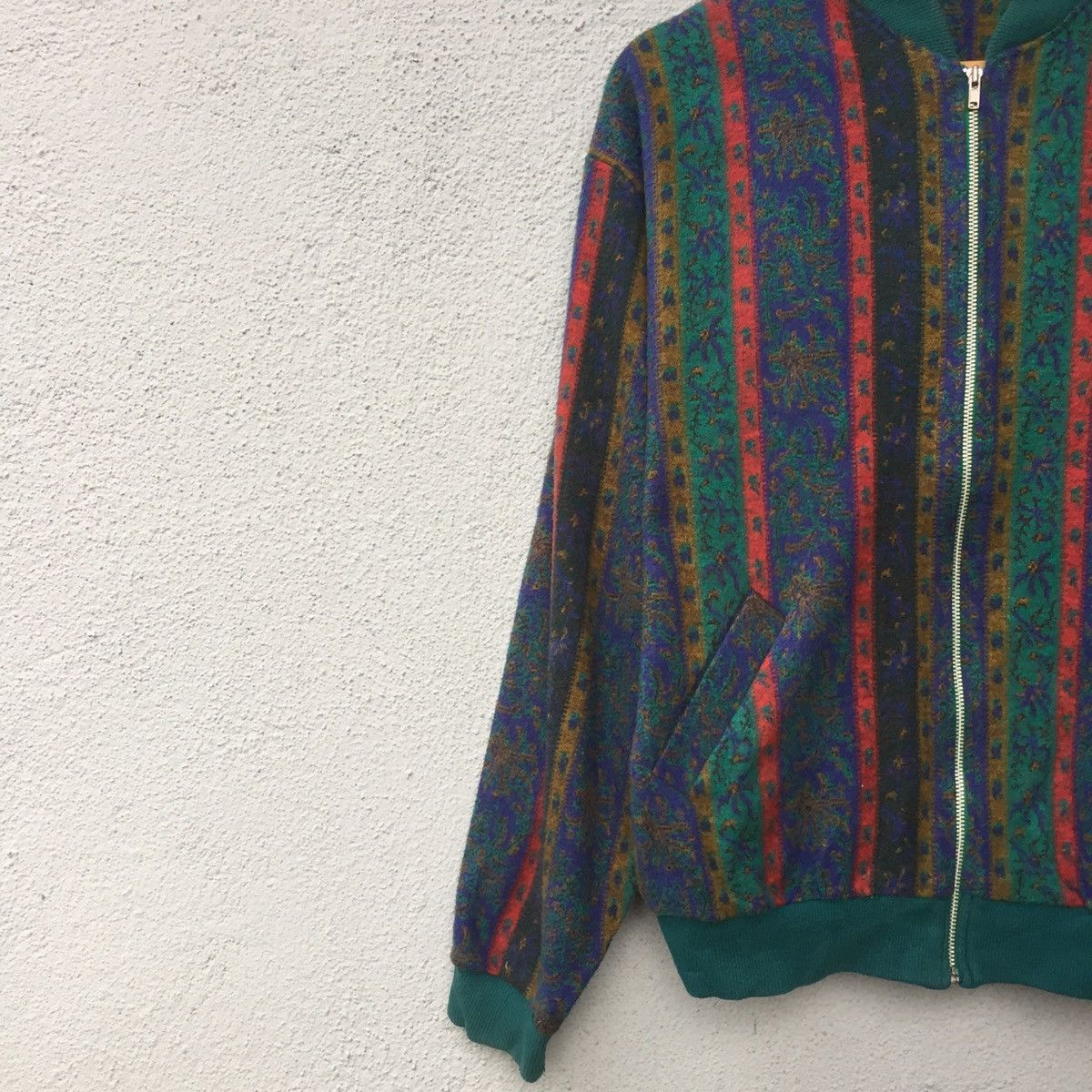 Aran Isles Knitwear Vintage Knit Jacket Colourful Striped Sweater Size US L / EU 52-54 / 3 - 4 Thumbnail