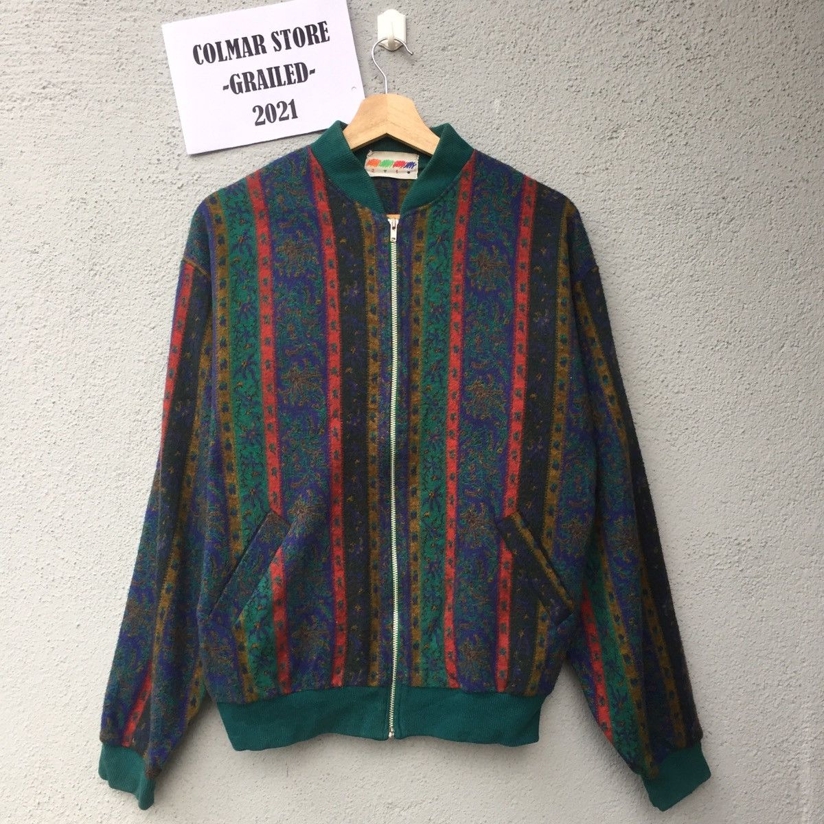 Aran Isles Knitwear Vintage Knit Jacket Colourful Striped Sweater Size US L / EU 52-54 / 3 - 1 Thumbnail