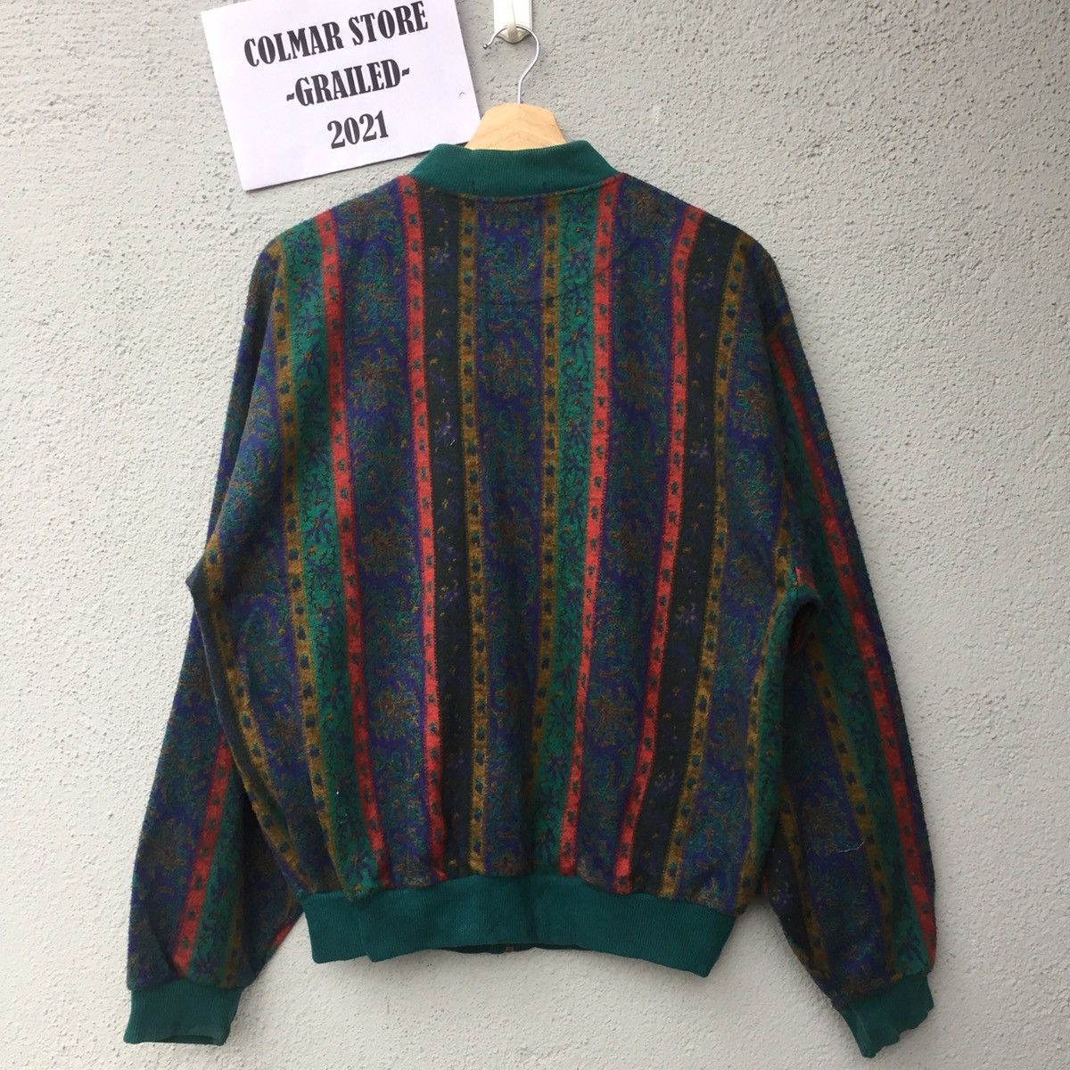 Aran Isles Knitwear Vintage Knit Jacket Colourful Striped Sweater Size US L / EU 52-54 / 3 - 10 Thumbnail