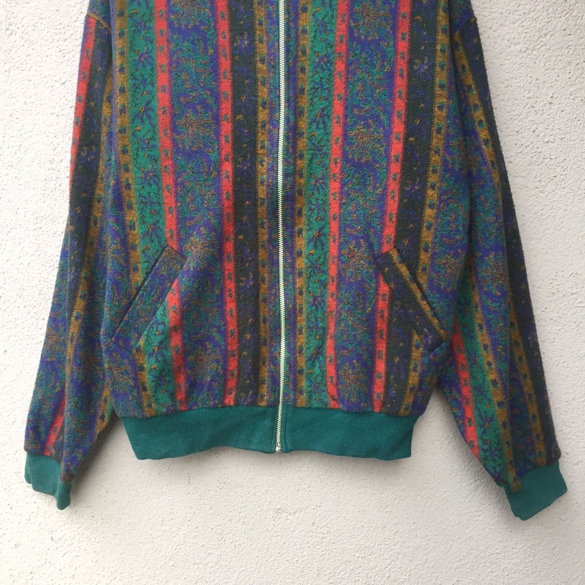 Aran Isles Knitwear Vintage Knit Jacket Colourful Striped Sweater Size US L / EU 52-54 / 3 - 3 Thumbnail