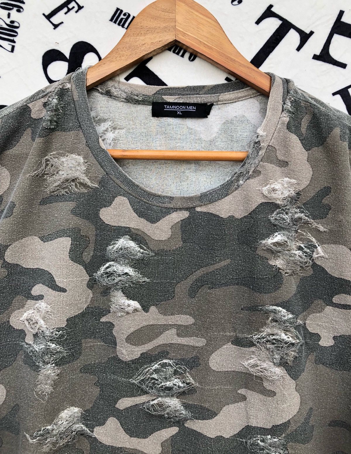 Vintage Tamnoon Men Destroyed Camo Tee